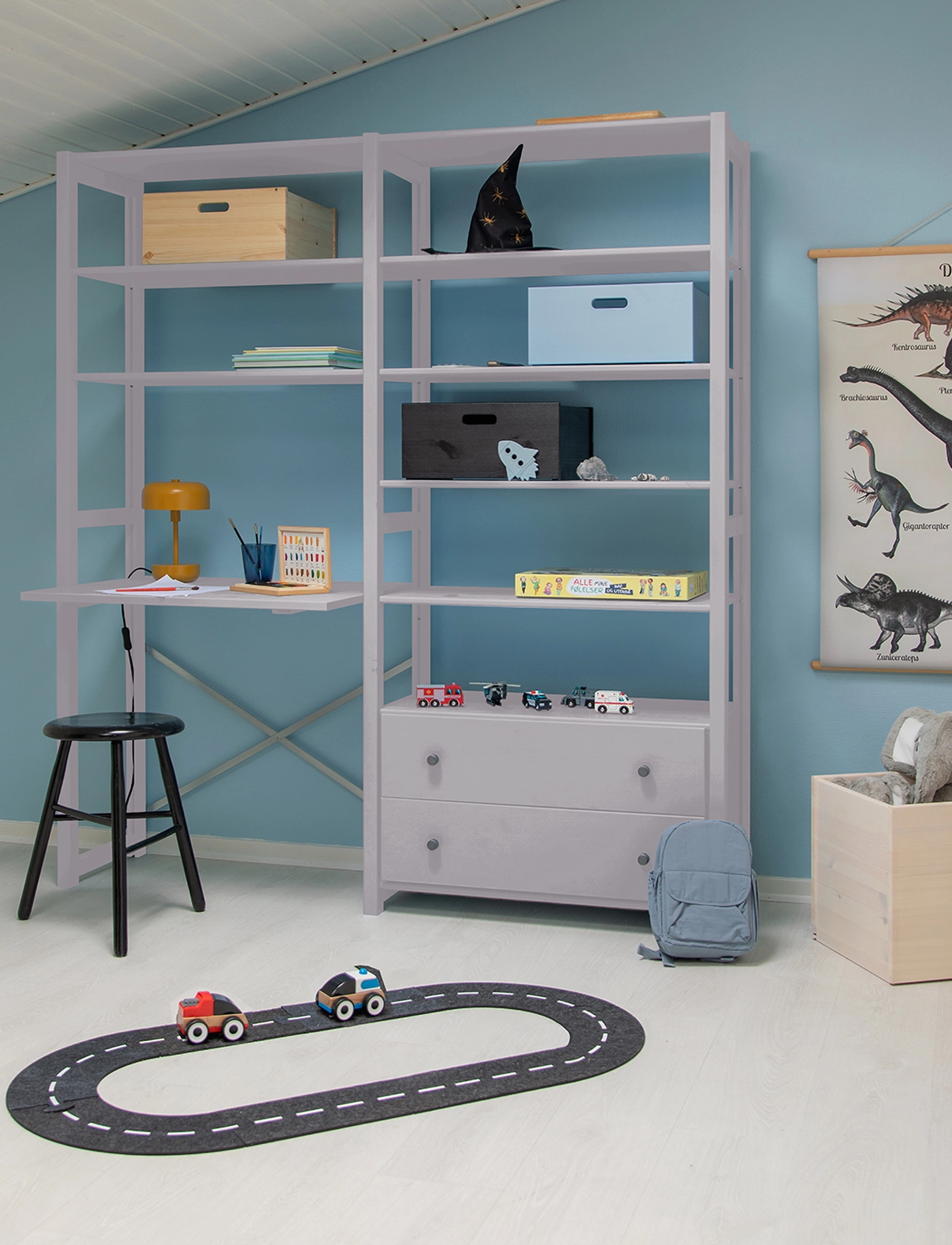 ByAulum Agger (Deluxe), 179X 163X 60(40) cm, Grey, Møbler > Hylder, Børn