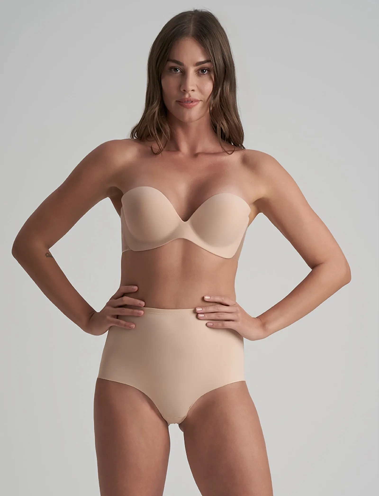 Bye Bra Sculpting Mid Waist Brief, XL, Beige, Trusser > Trusser, Dame
