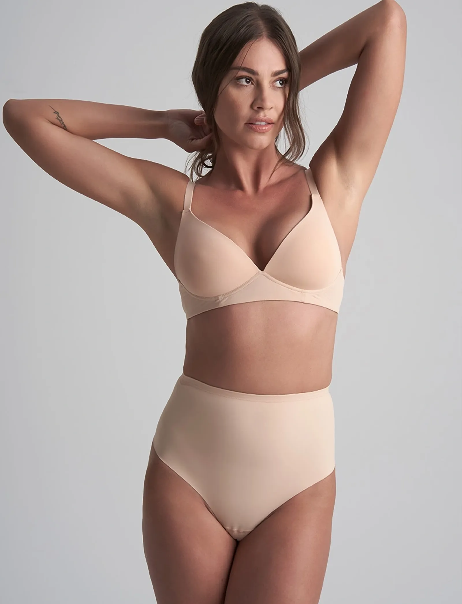 Bye Bra Sculpting Mid Waist Thong, XXL, Beige, Trusser > G-Streng, Dame