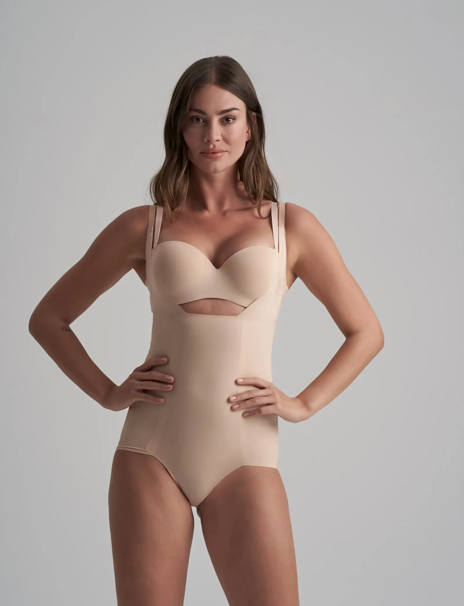 Bye Bra Smooth Essentials Bodysuit Wyob, Kvinder, Lavrygget Bodysuit, Beige, Str: L