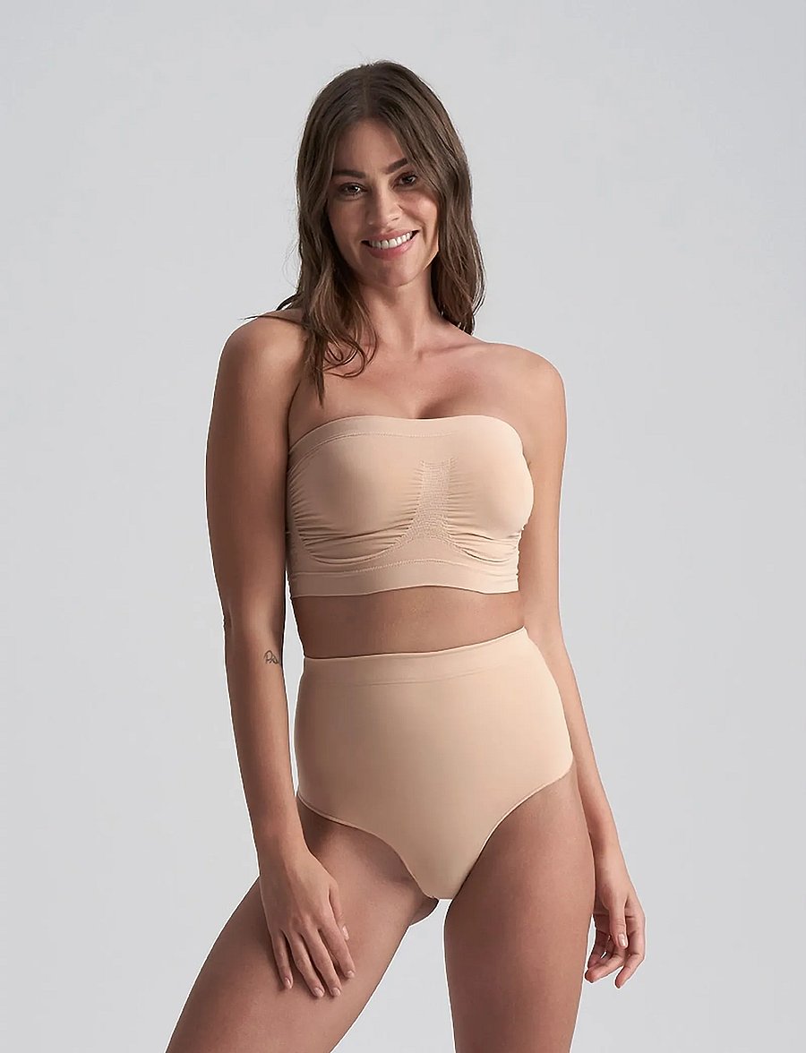 Bye Bra - Soft Touch Seamless Tube Top - bralette - beige - 3