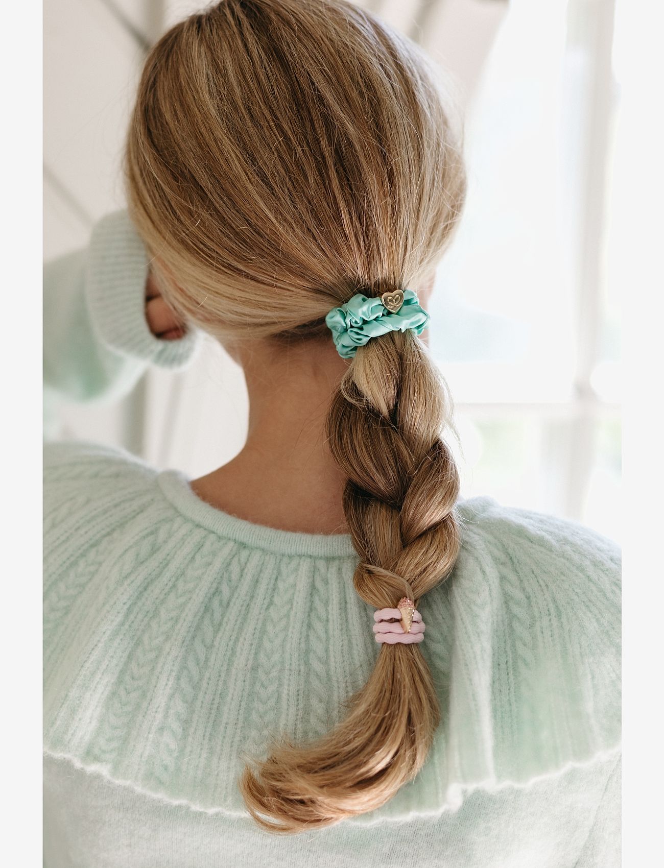 ByEloise - Mint & Strawberry - plaukų gumytės - pink, green - 1