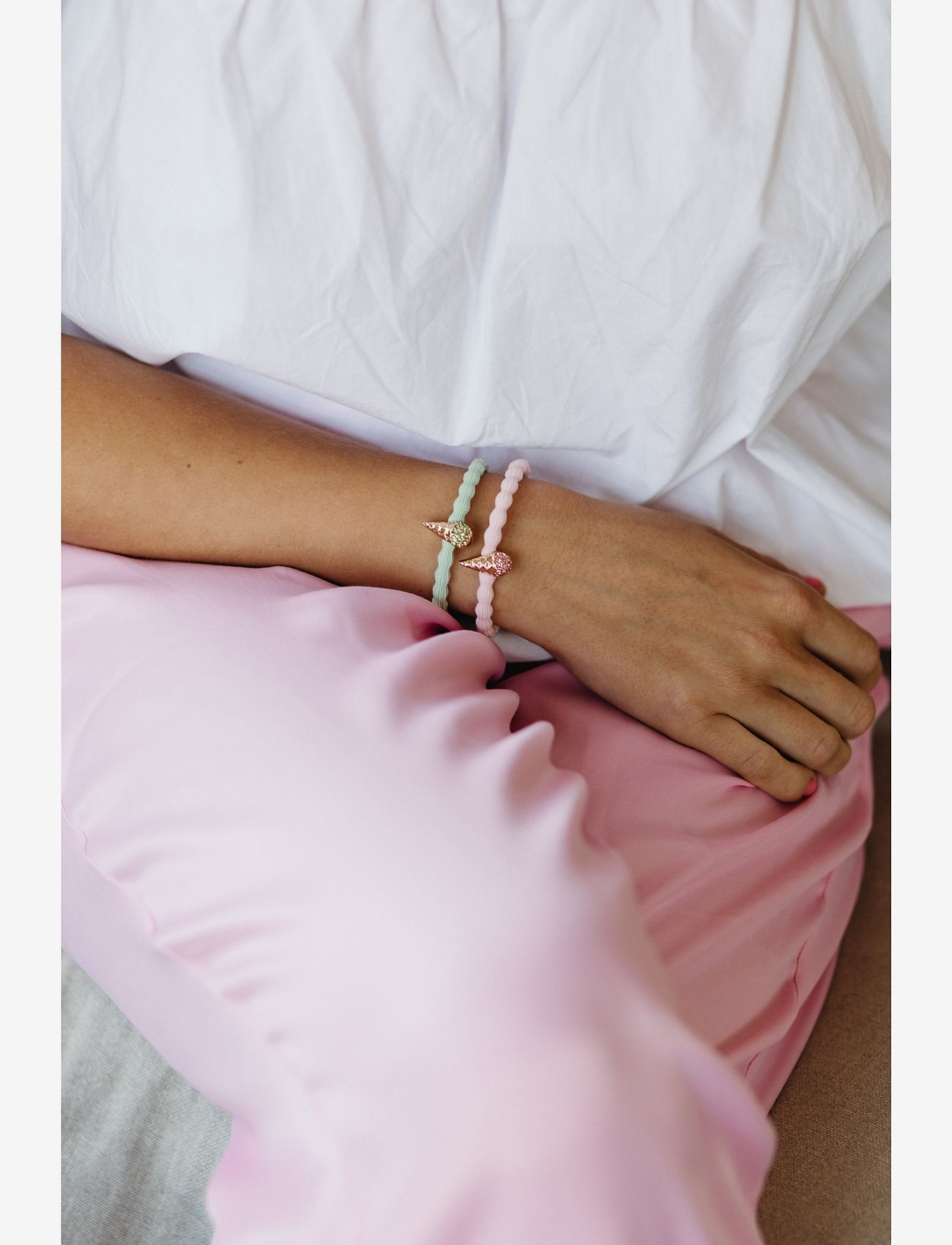 ByEloise - Mint & Strawberry - plaukų gumytės - pink, green - 2