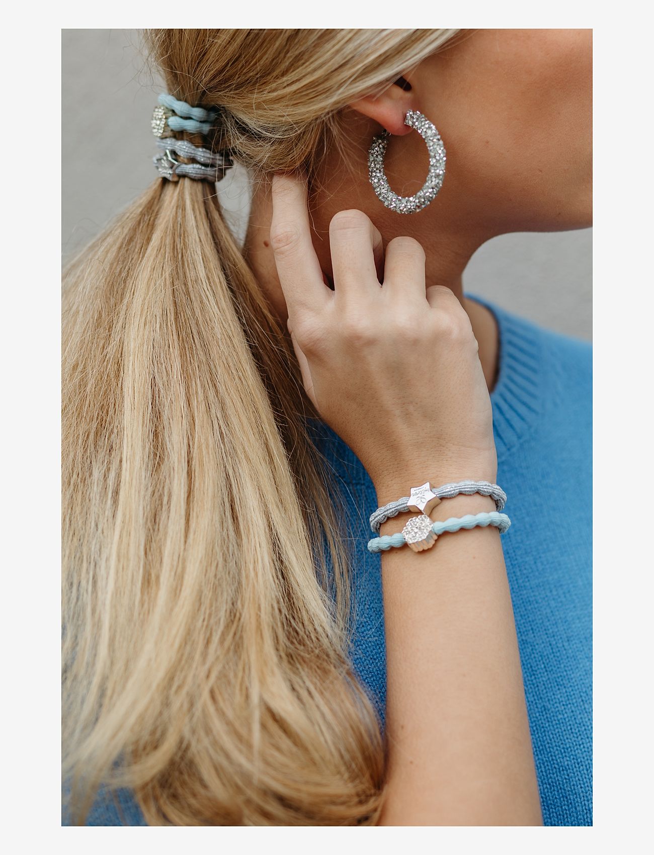 ByEloise - Ice Queen - hårsnoddar - sky blue, silver - 2