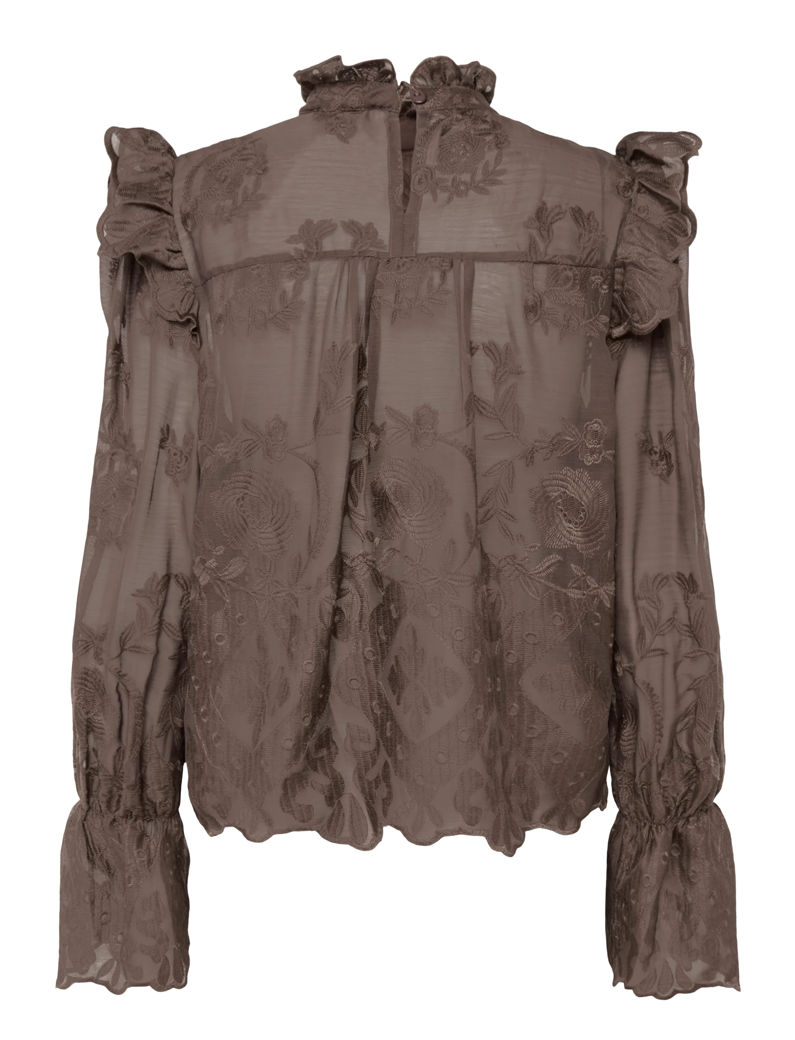 BYIC - EllinorIC Lace Shirt - blazere med bælte - vintage brown - 2