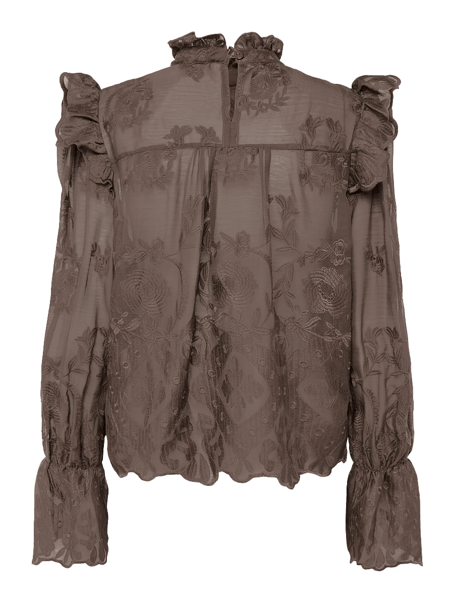 BYIC - EllinorIC Lace Shirt - blazere med bælte - vintage brown - 2