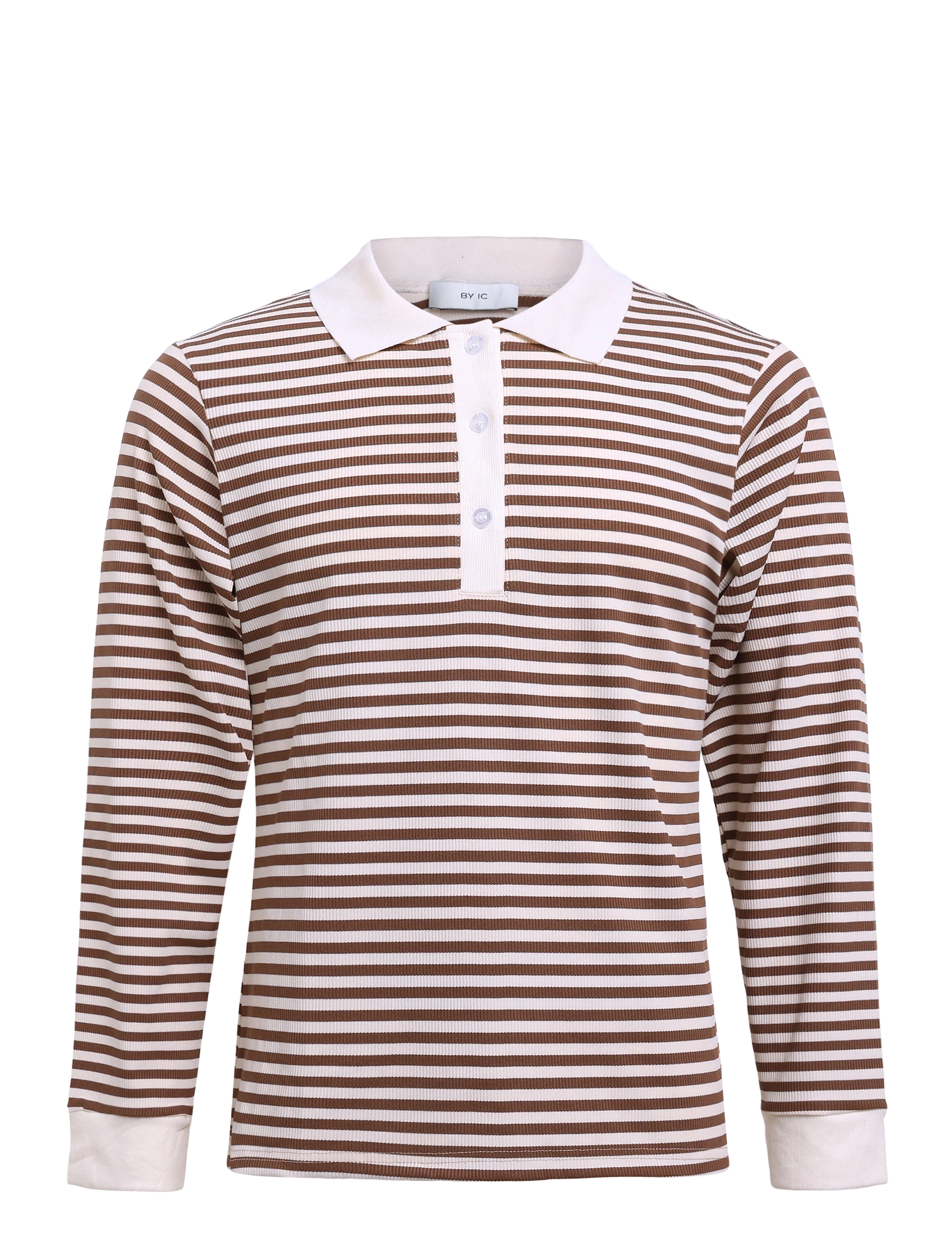 BYIC CarlyIC Polo - Nyheder - BROWN STRIPES / brown