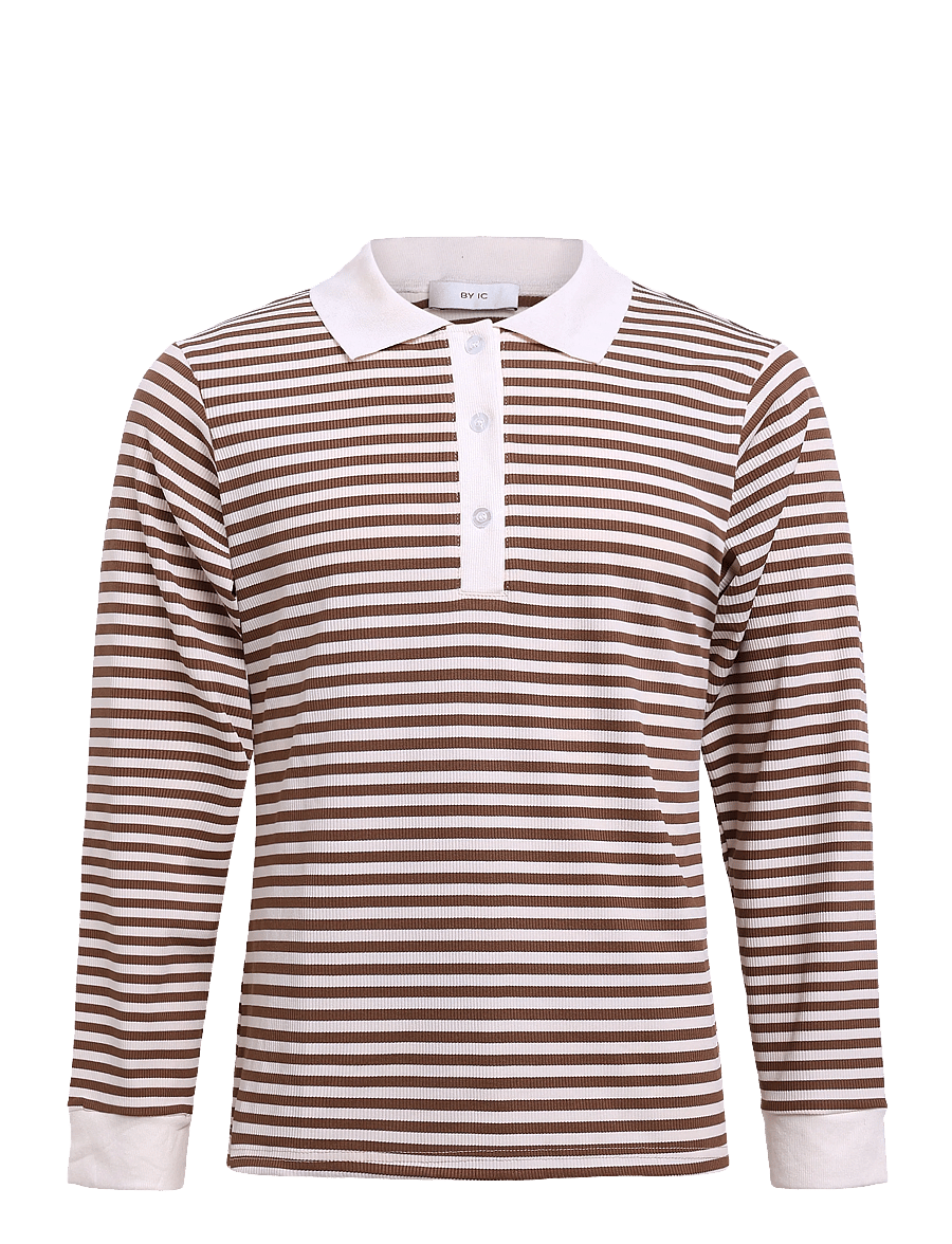 BYIC - CarlyIC Polo - poloer - brown stripes - 0