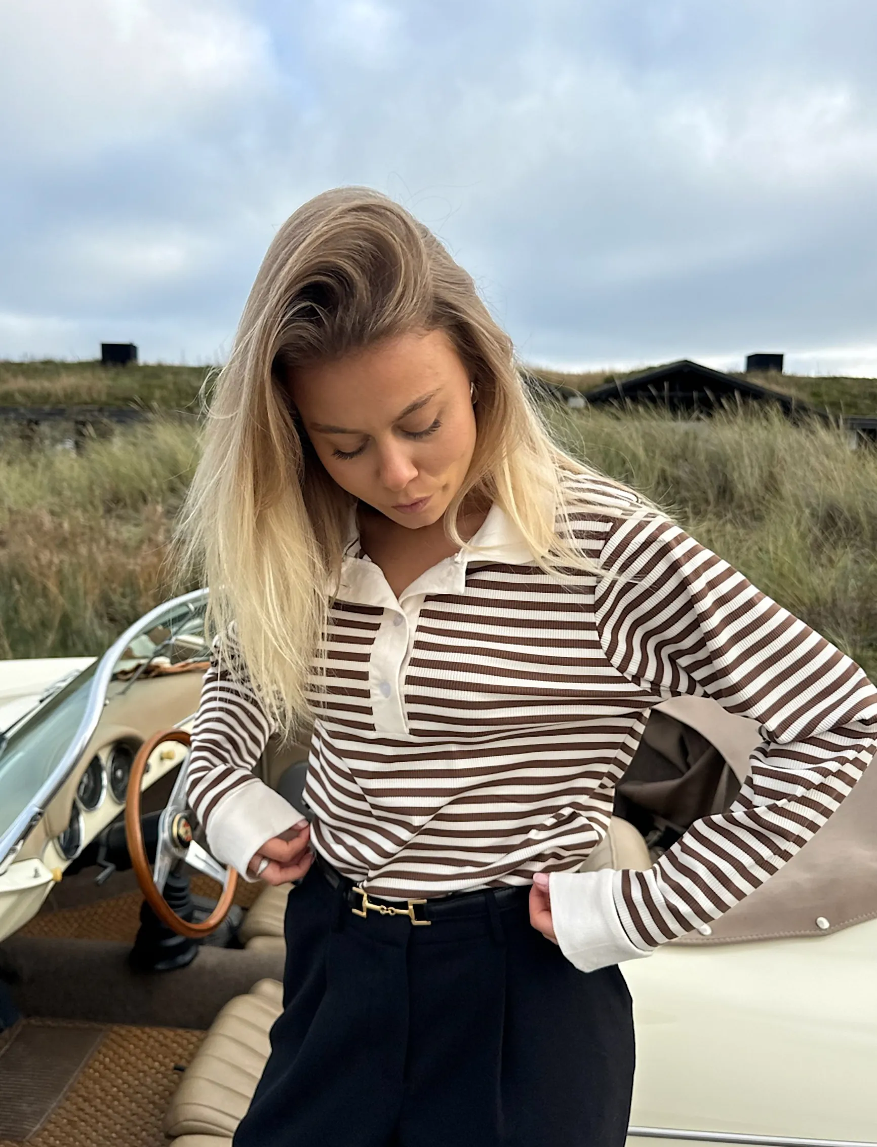 BYIC - CarlyIC Polo - poloer - brown stripes - 4
