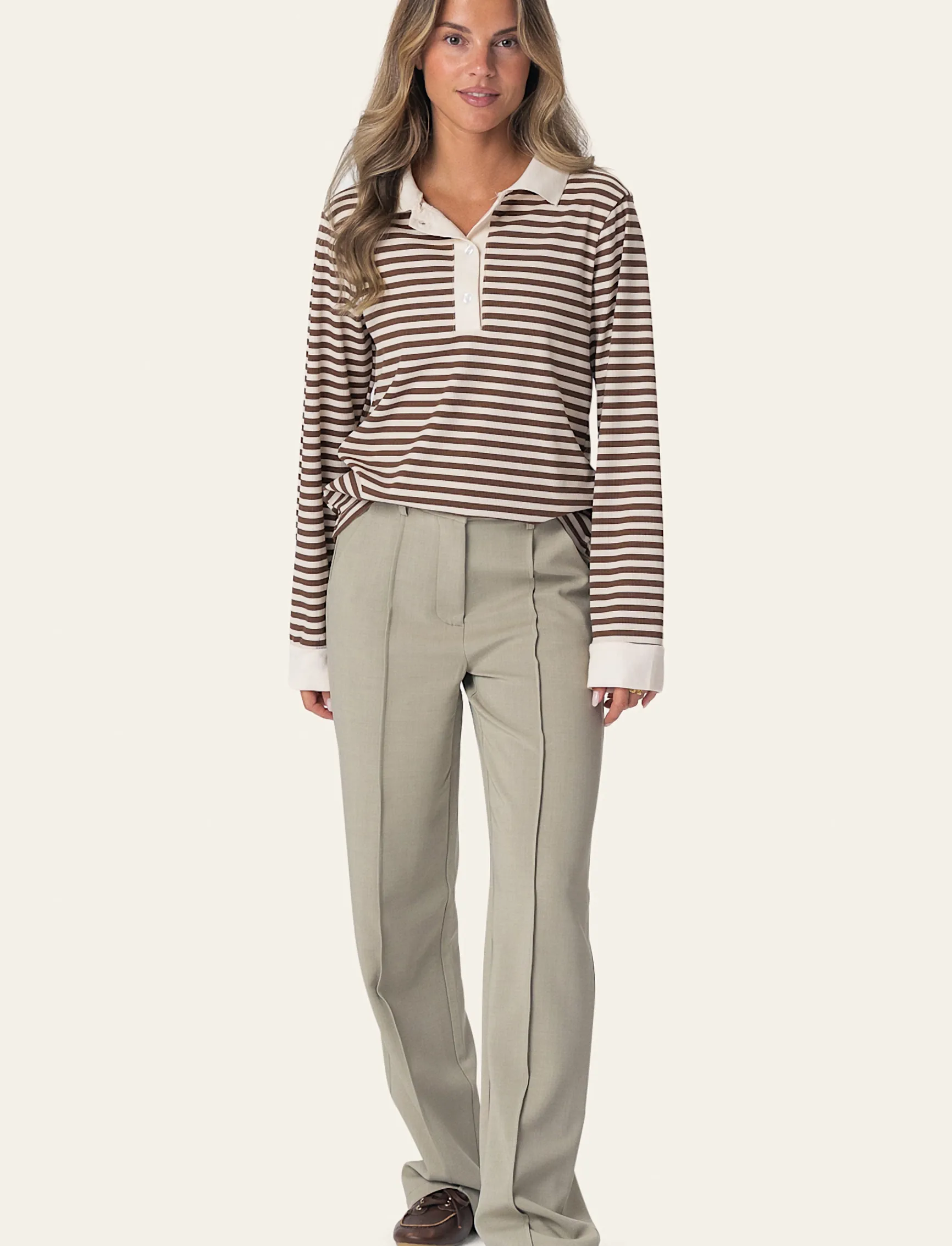 BYIC - CarlyIC Polo - poloer - brown stripes - 5