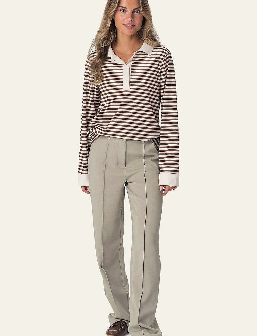 BYIC - CarlyIC Polo - poloer - brown stripes - 5