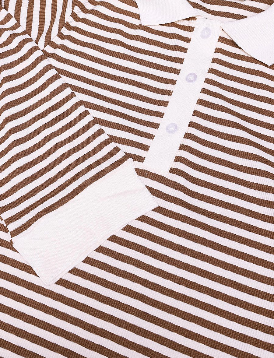 BYIC - CarlyIC Polo - poloer - brown stripes - 2