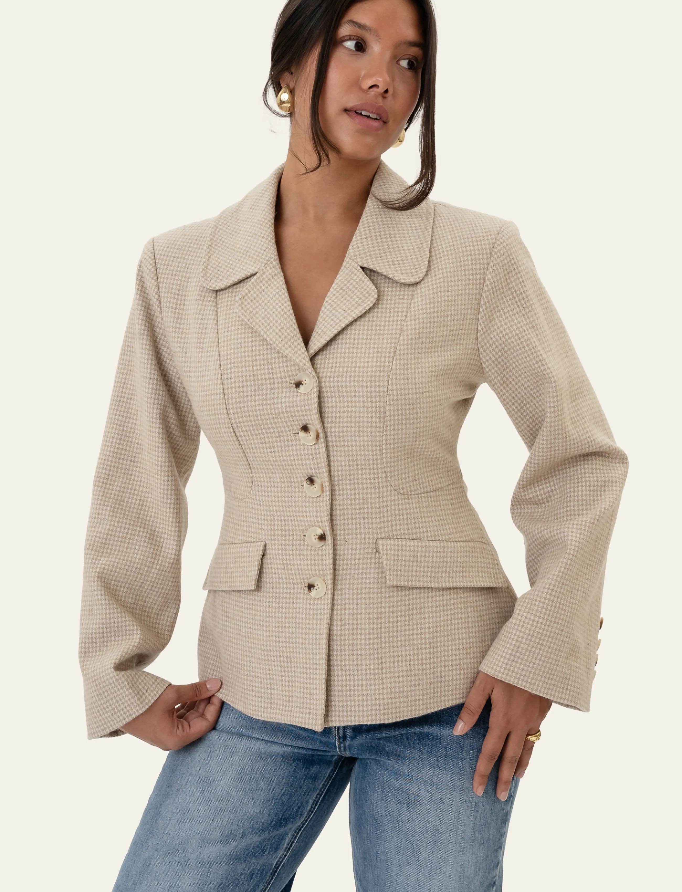 BYIC StineIC Blazer - BYIC - BEIGE CHECKS / beige