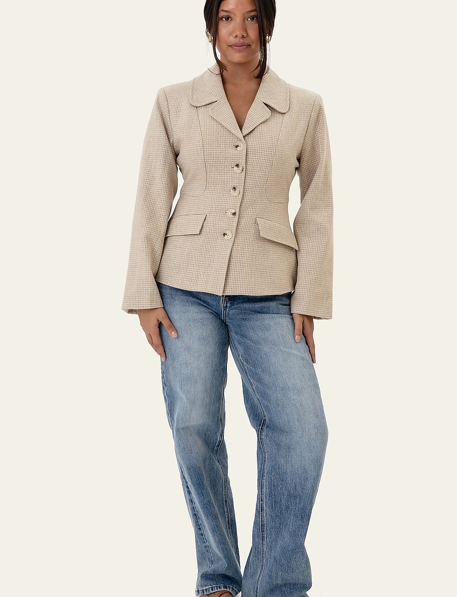 BYIC - StineIC Blazer - einreihige blazer - beige checks - 5