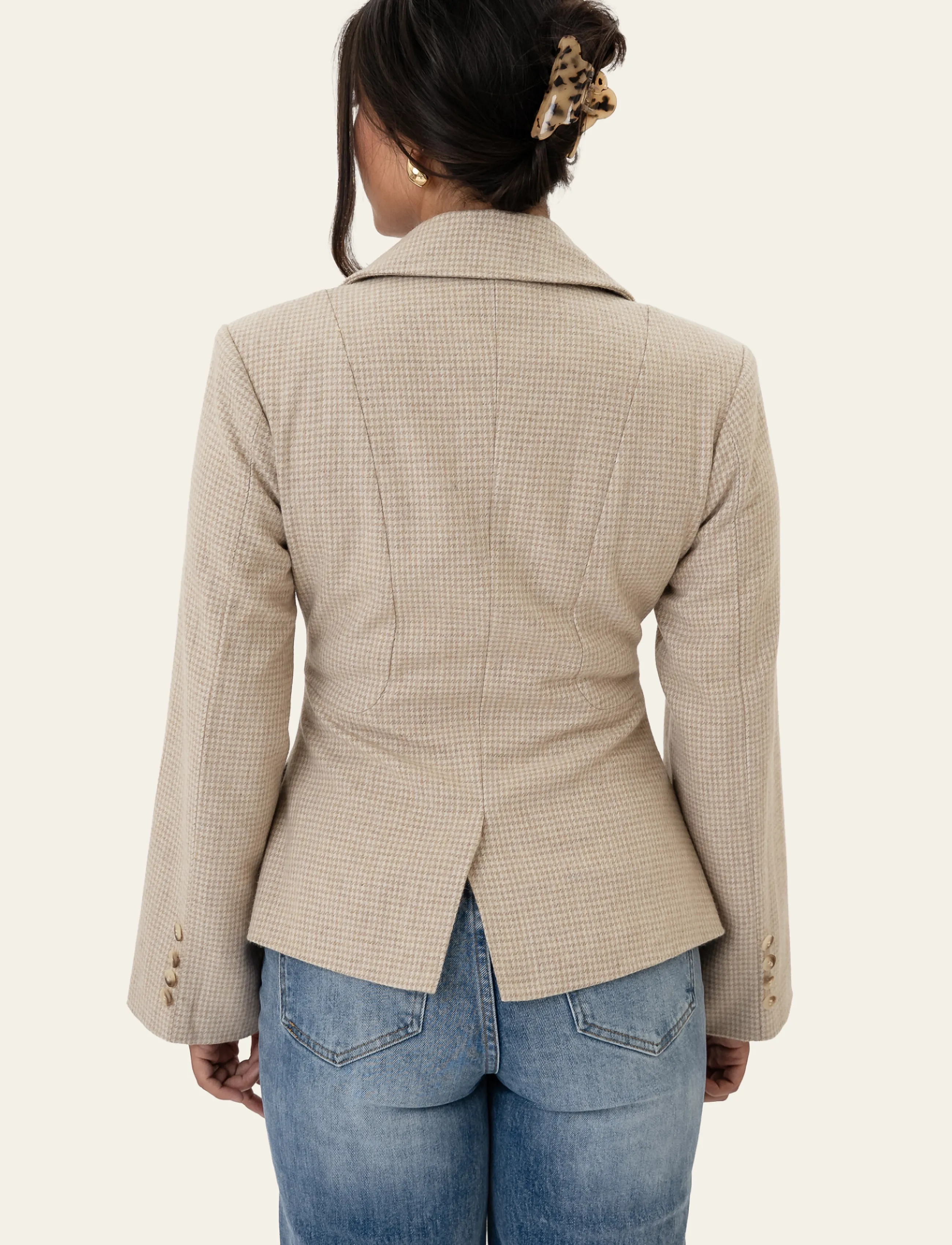 BYIC - StineIC Blazer - single breasted blazers - beige checks - 4