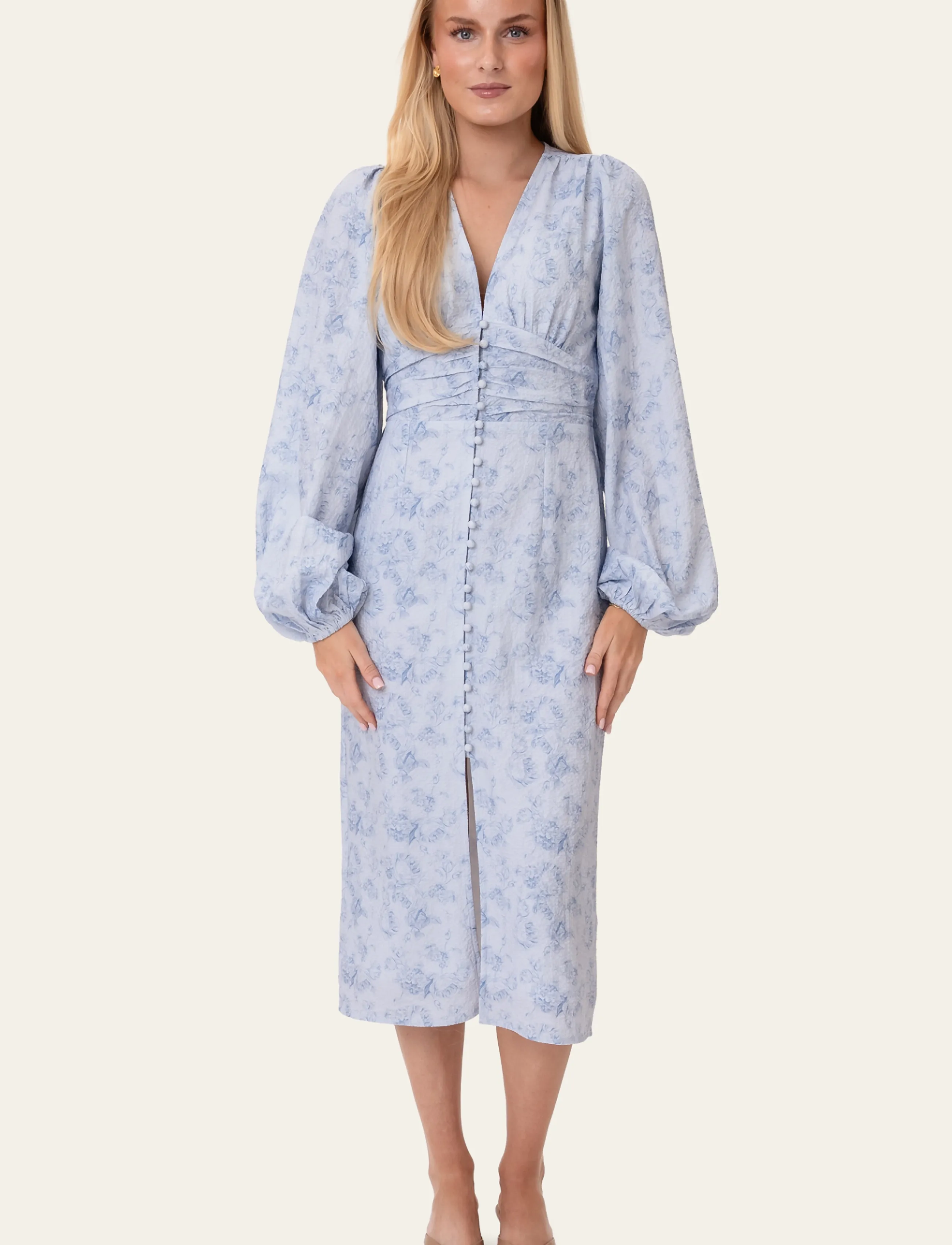BYIC AdaIC Long Dress - BYIC - SOFT BLUE BLOSSOM / blue