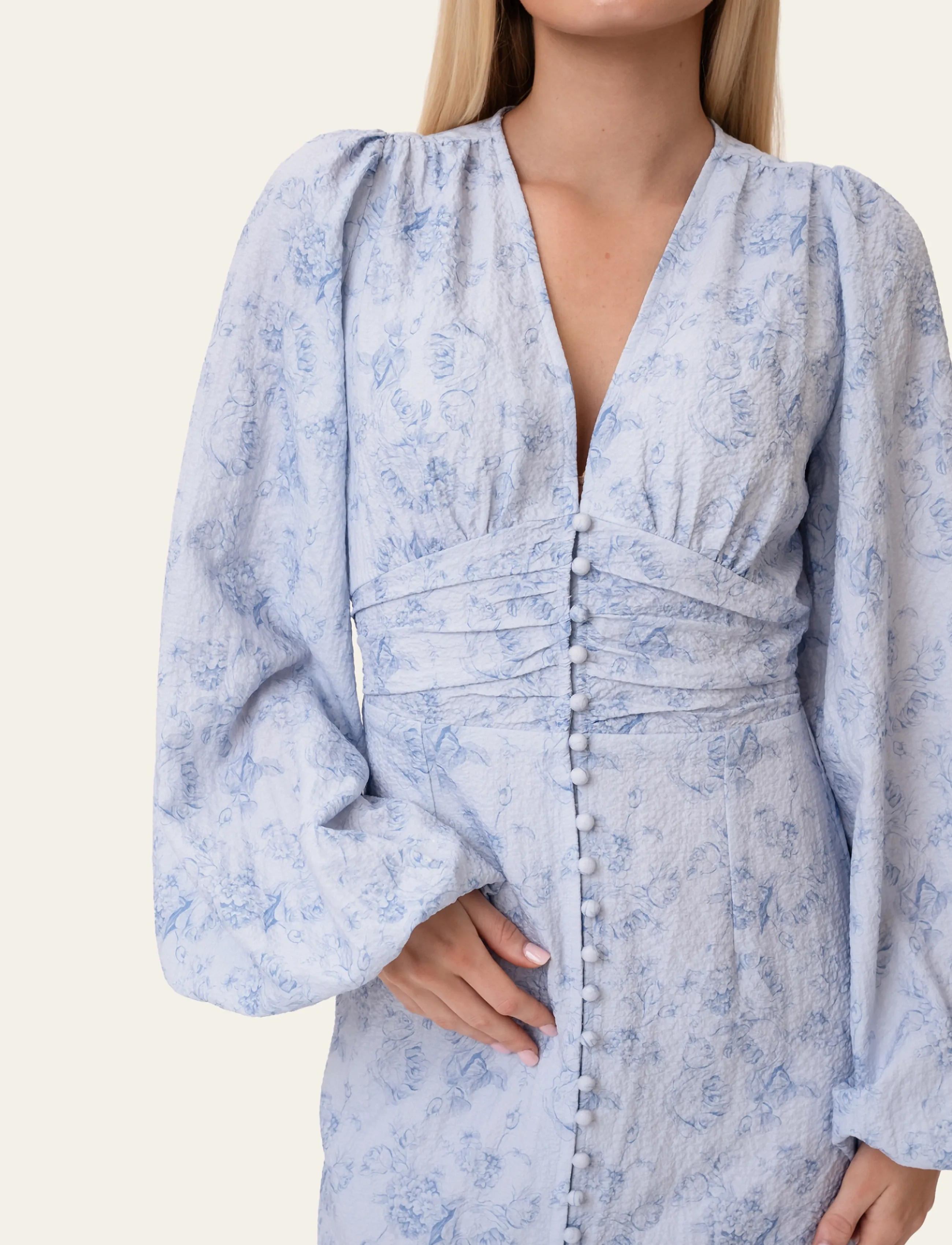 BYIC - AdaIC Long Dress - soft blue blossom - 4