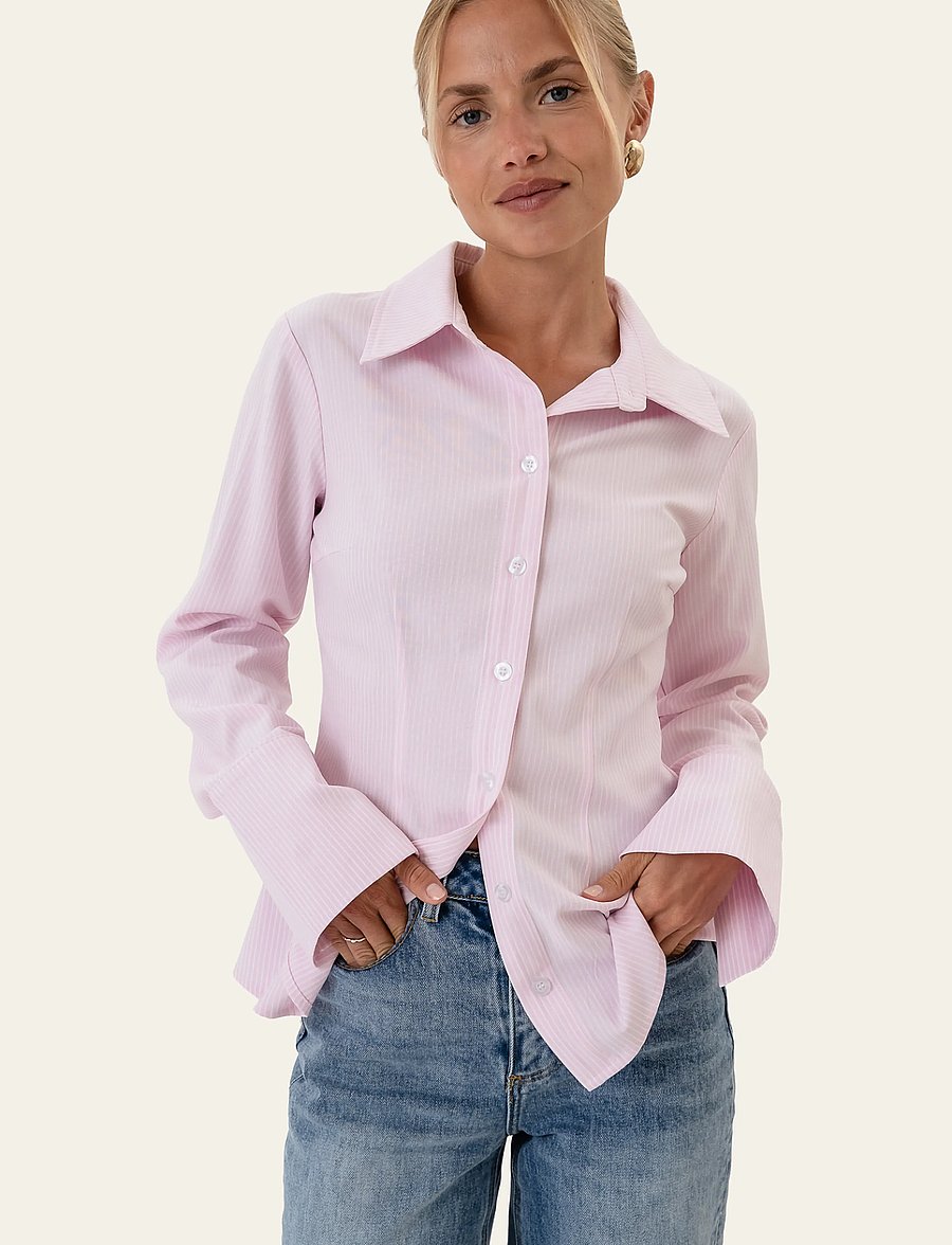BYIC - SiljeIC Shirt - langärmlige hemden - pink white stripes - 0