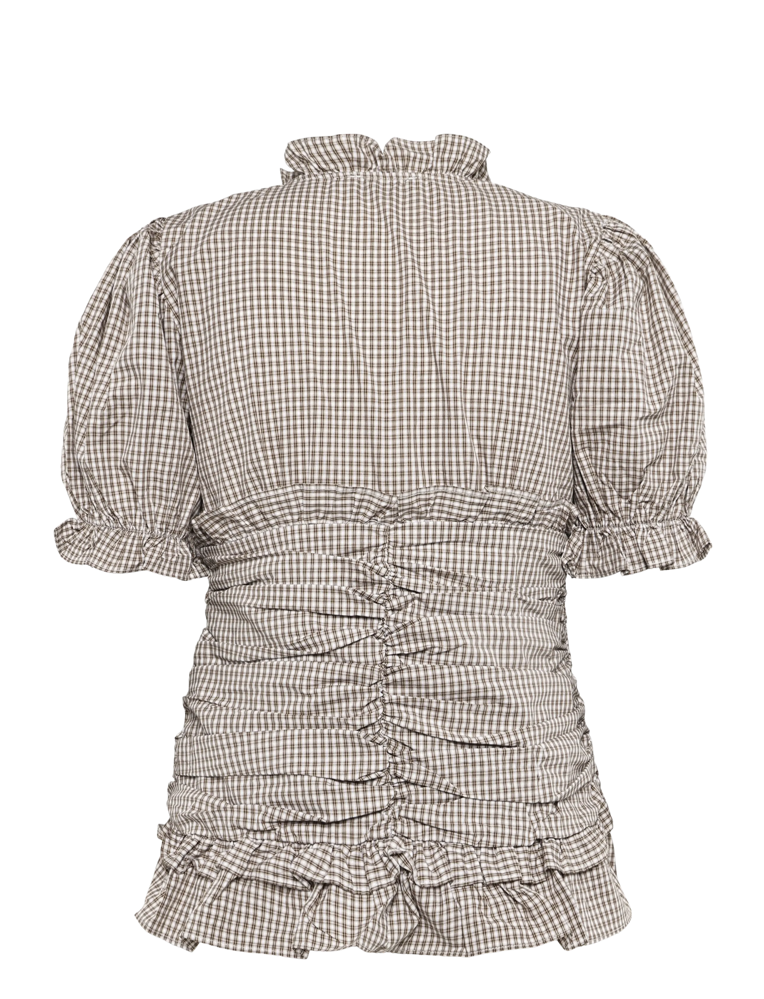 BYIC - ArielIC Blouse - short-sleeved blouses - brown checks - 2