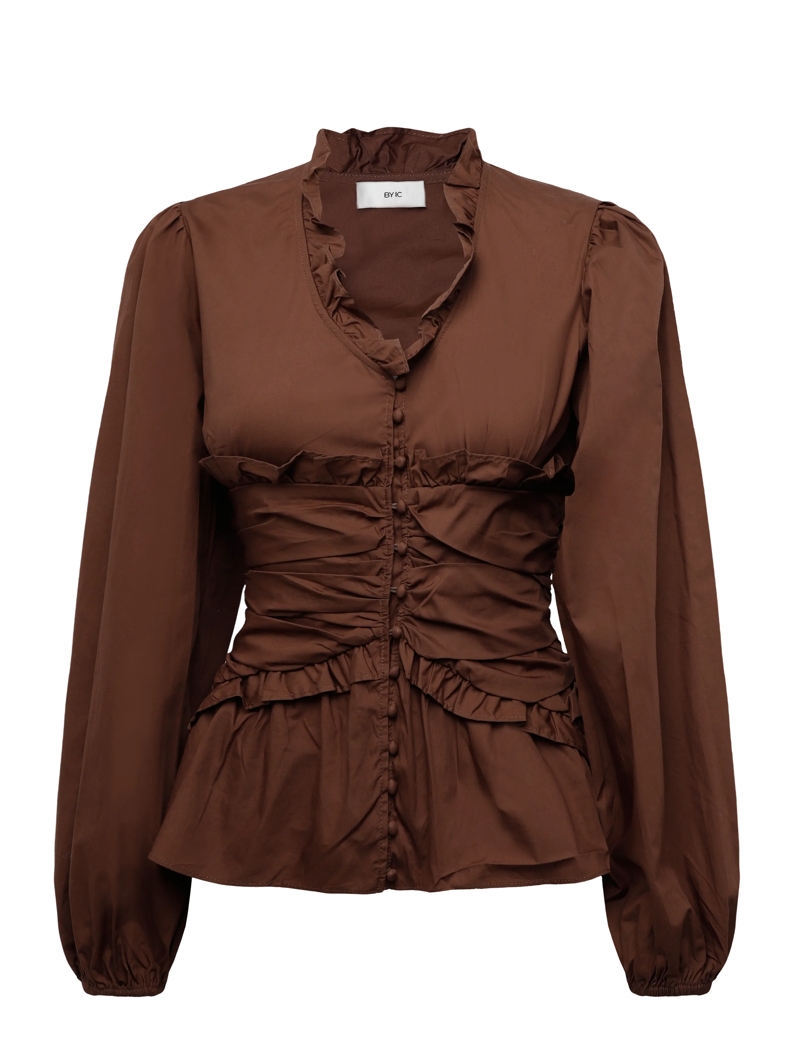 BYIC - ArielIC LS Blouse - langærmede bluser - brown - 1