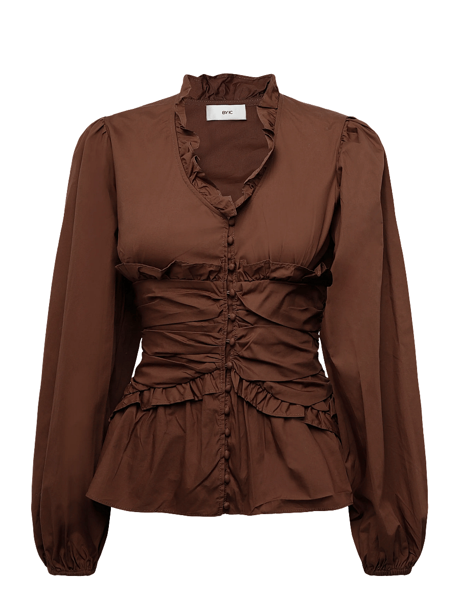 BYIC - ArielIC LS Blouse - langærmede bluser - brown - 1