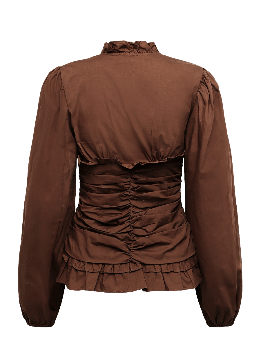 BYIC - ArielIC LS Blouse - langærmede bluser - brown - 2