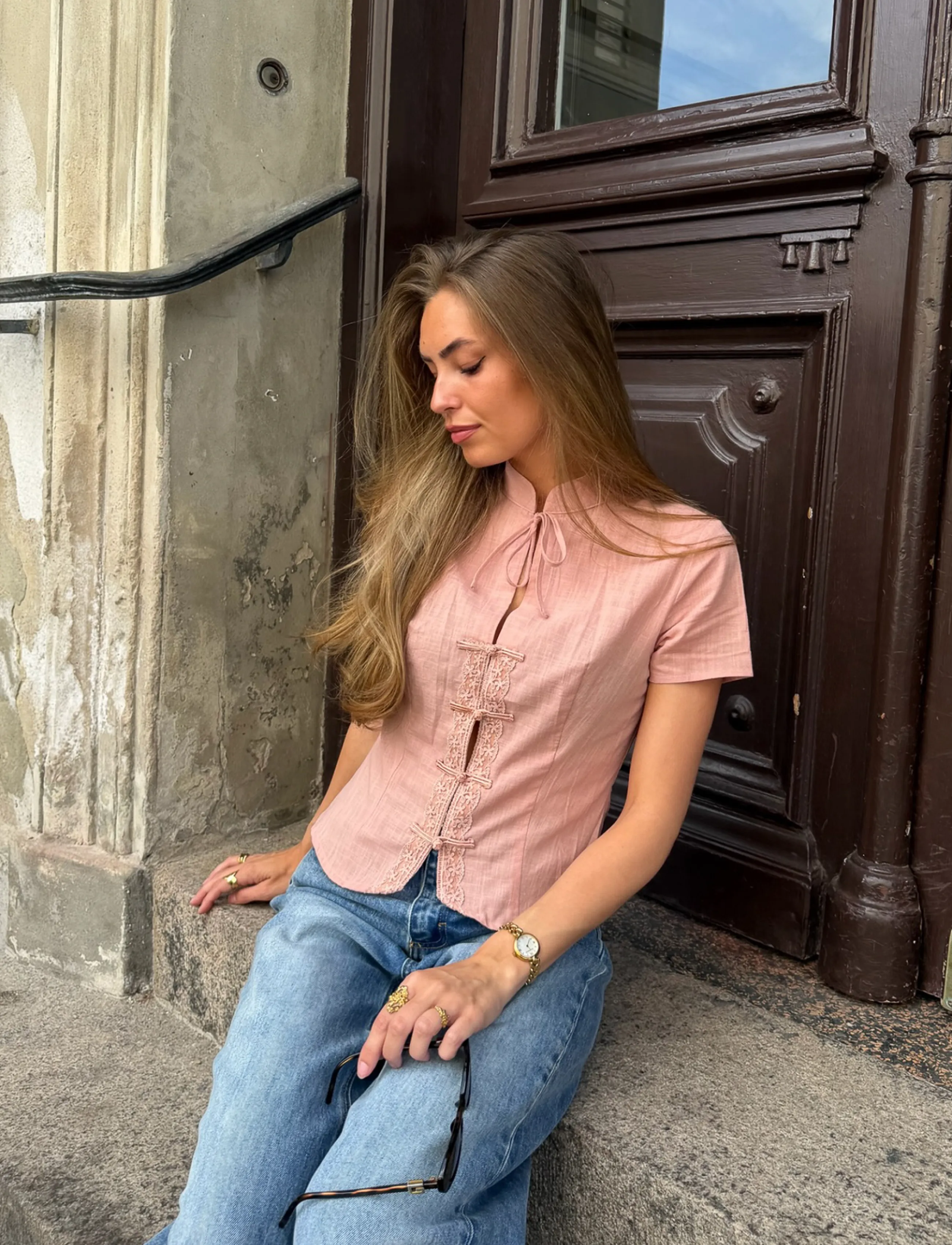 BYIC - TyraIC Blouse - short-sleeved blouses - dusty rose - 3