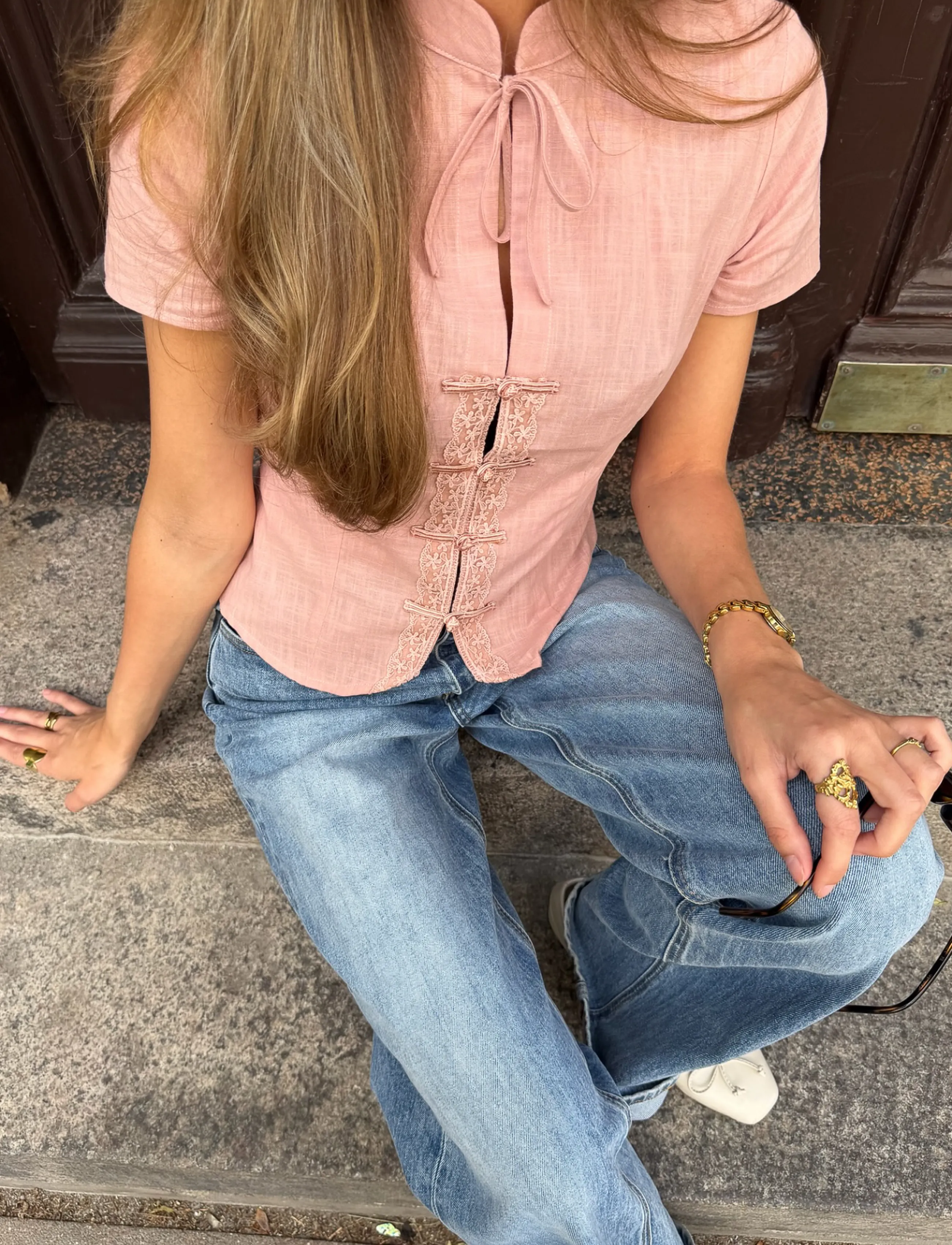 BYIC - TyraIC Blouse - short-sleeved blouses - dusty rose - 4