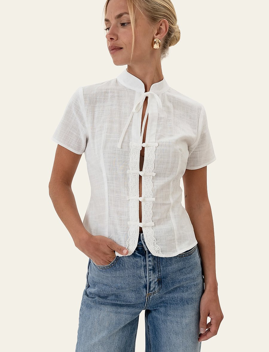BYIC - TyraIC Blouse - kortärmade blusar - white - 3
