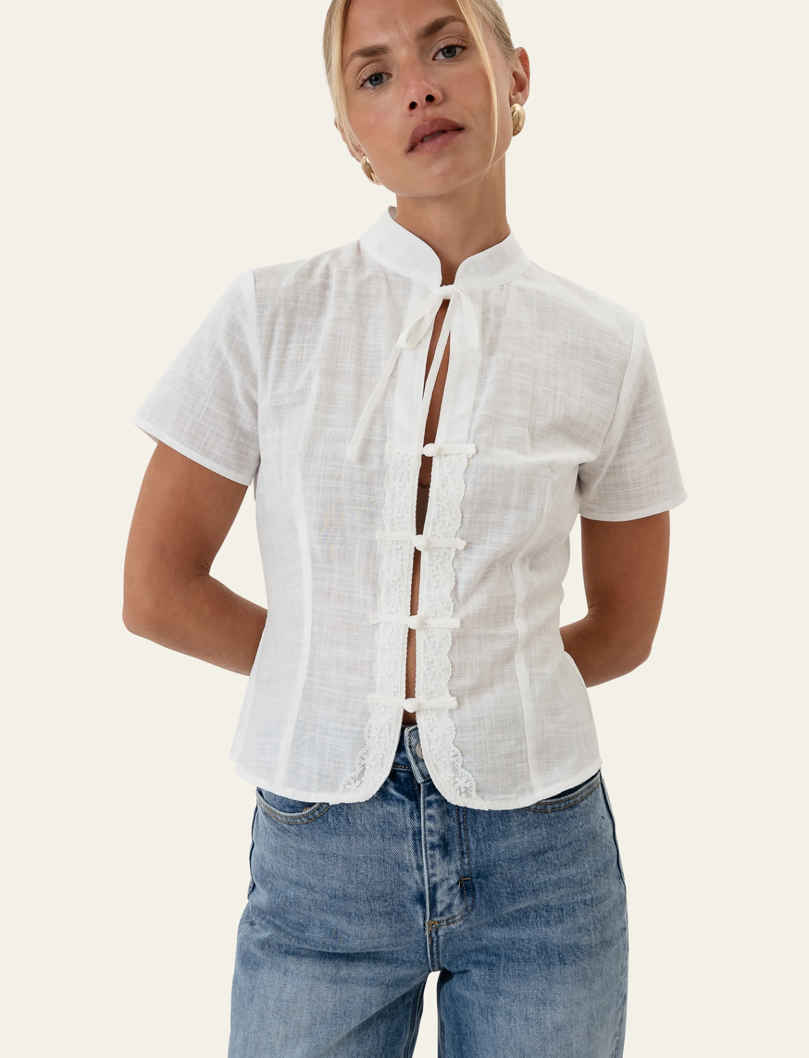BYIC - TyraIC Blouse - kortärmade blusar - white - 4