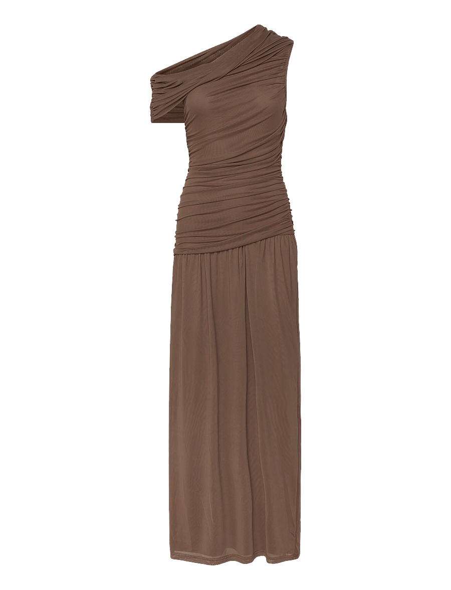 BYIC - JuneIC Mesh Dress - maxi dresses - dark brown - 1