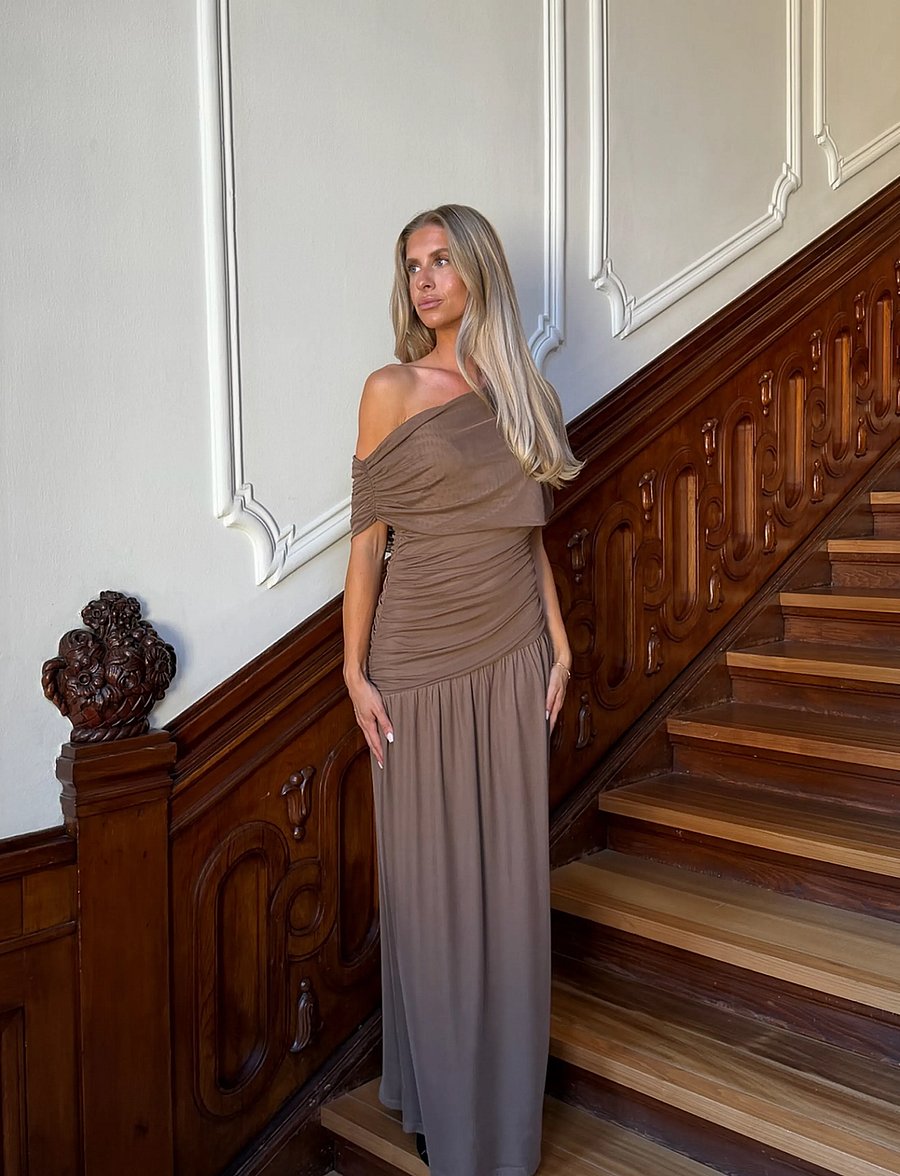 BYIC - JuneIC Mesh Dress - maxi dresses - dark brown - 0