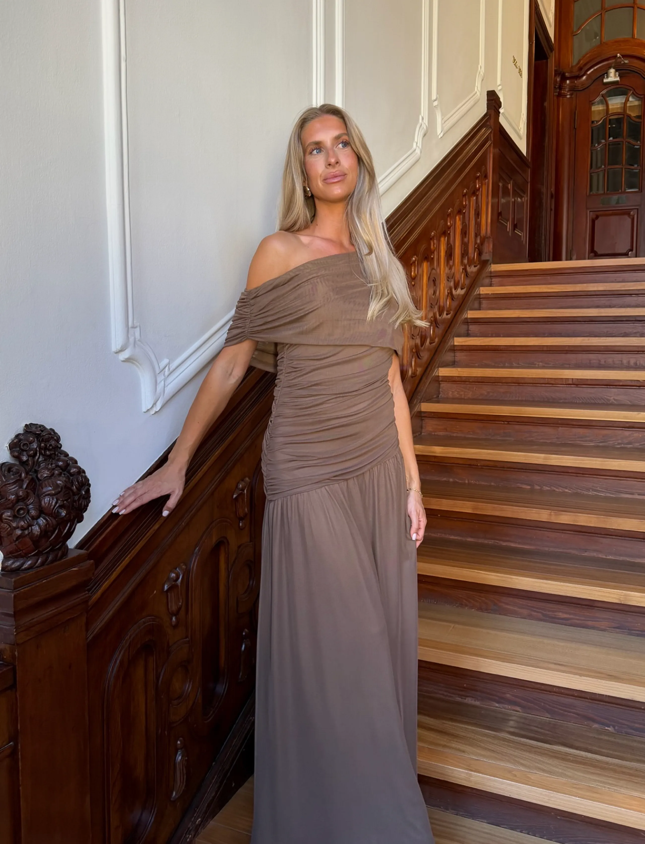 BYIC - JuneIC Mesh Dress - maxi dresses - dark brown - 3