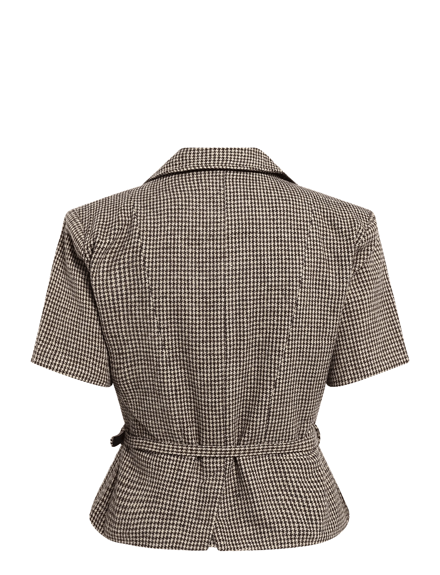 BYIC - AnnieIC Tee Blazer - blazere med bælte - brown checks - 1