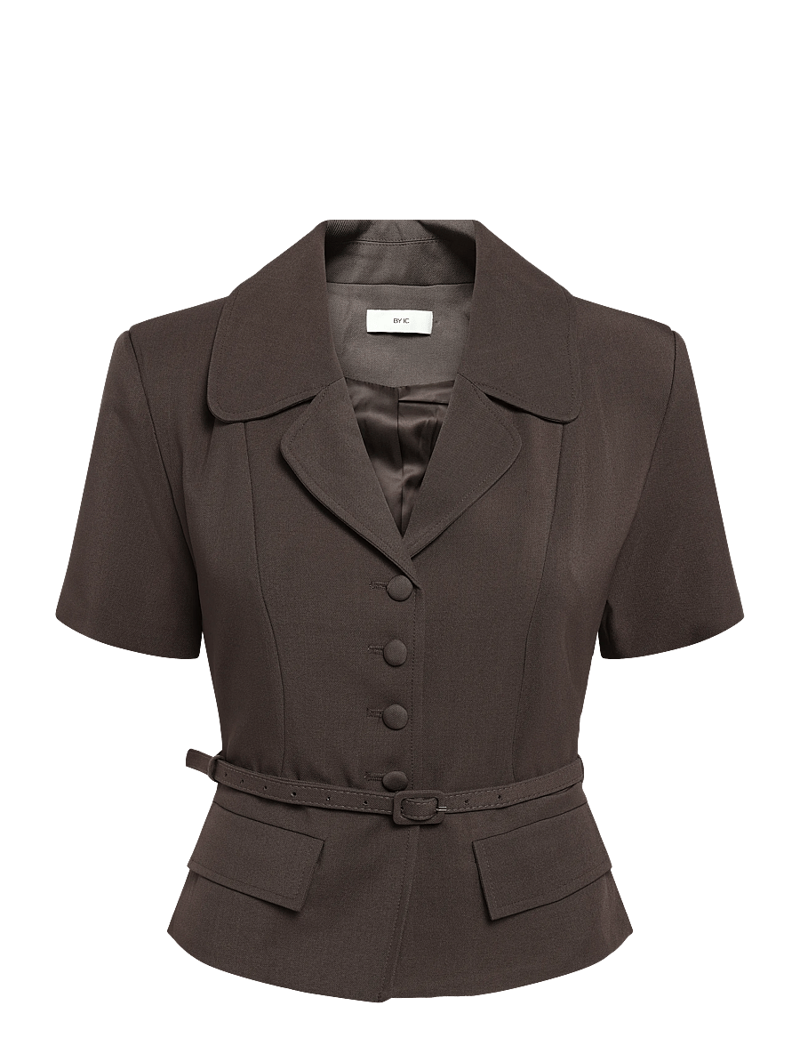 BYIC - AnnieIC Tee Blazer - blazere med bælte - dark brown - 0