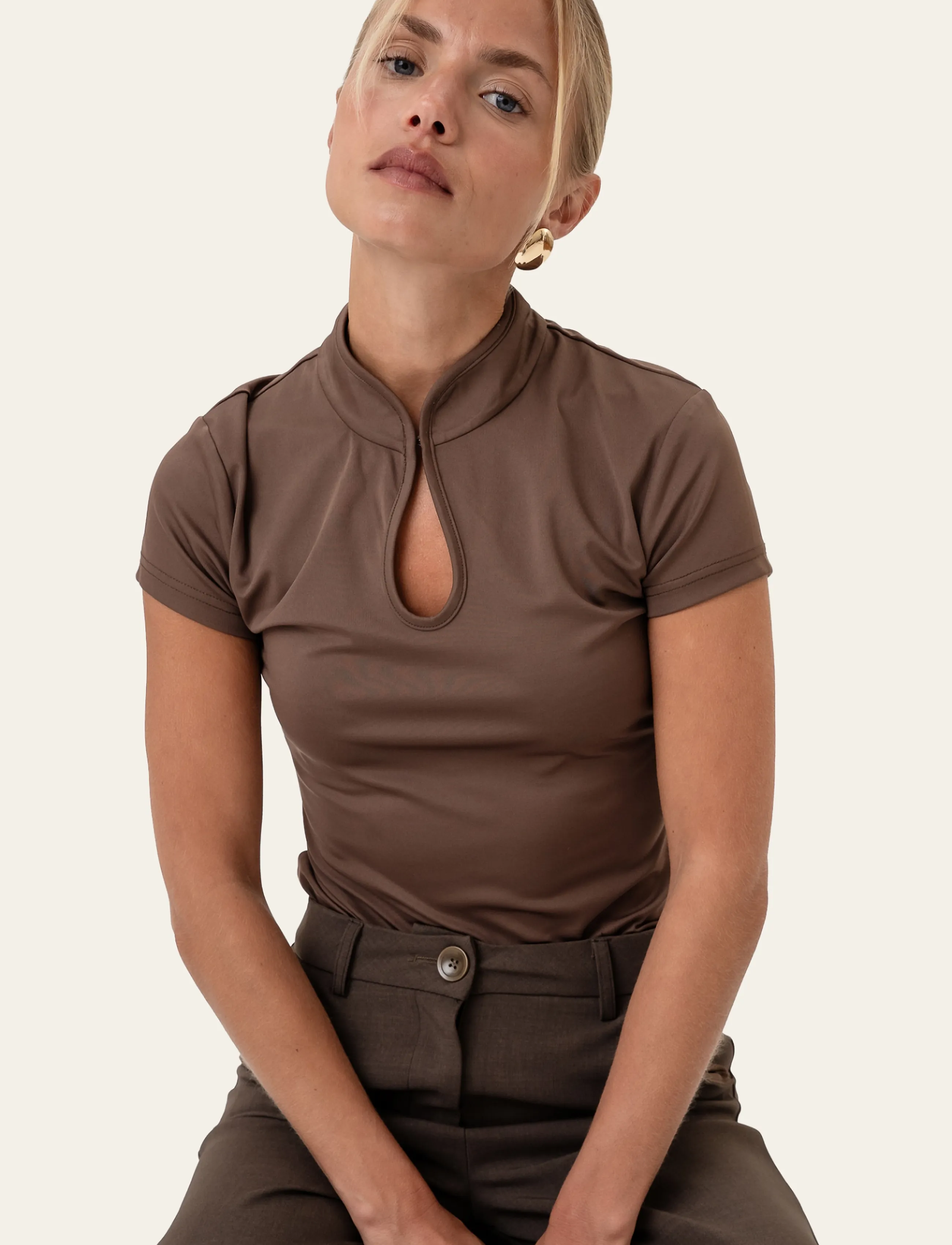 BYIC - CleoIC Top - t-shirts - dark brown - 4