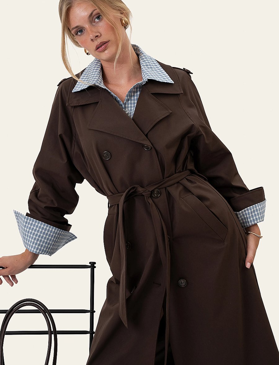 BYIC - EvieIC Trenchcoat - trenchcoats - chocolate brown - 4