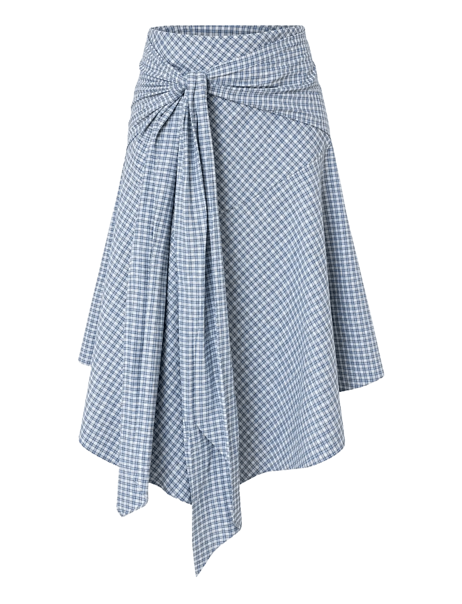 BYIC - SiriIC Midi Skirt - wrap skirts - blue checks - 1
