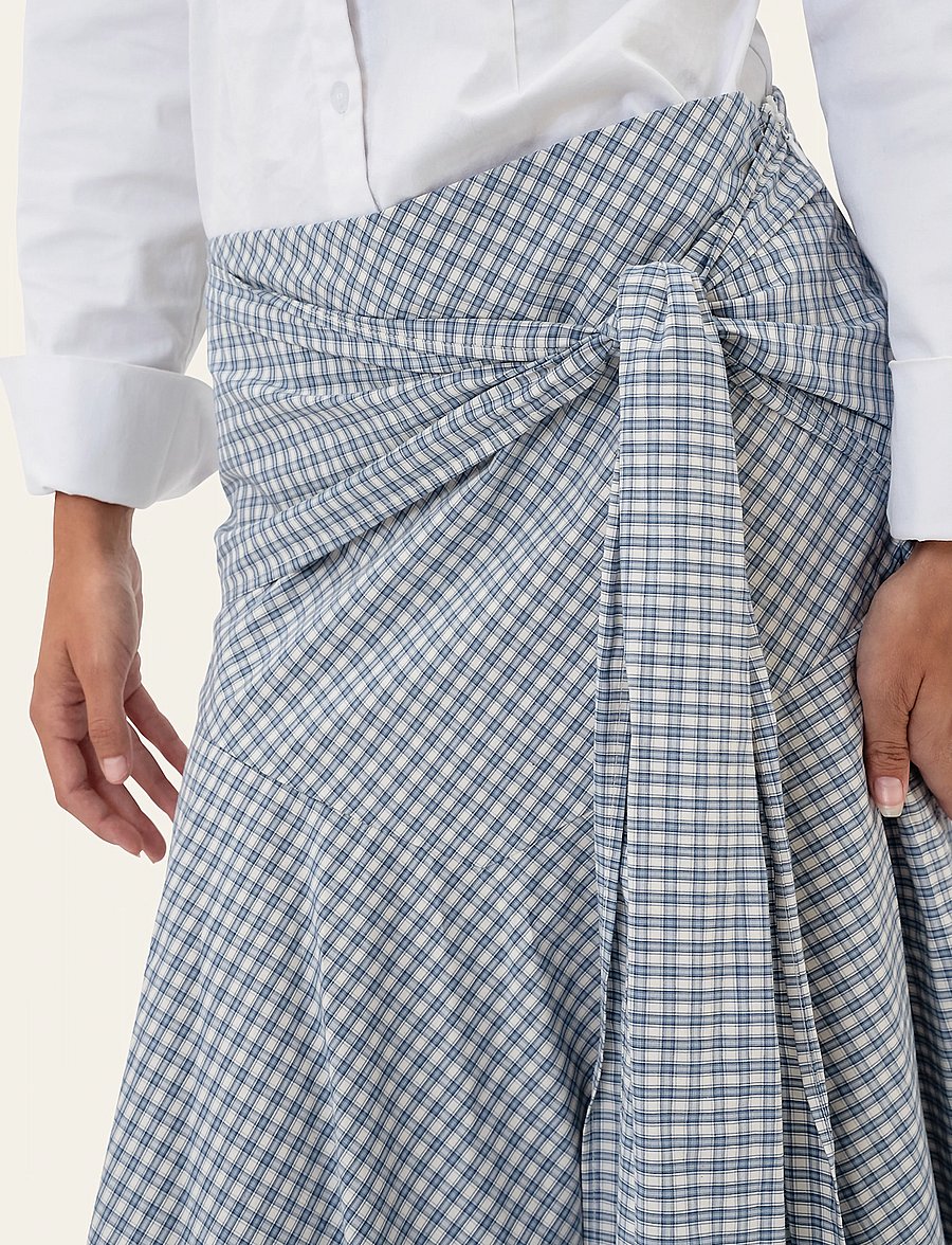 BYIC - SiriIC Midi Skirt - wrap skirts - blue checks - 5
