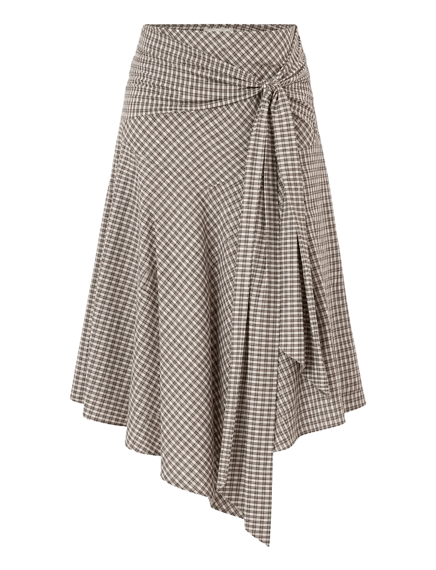 BYIC - SiriIC Midi Skirt - wrap skirts - dark brown checks - 1