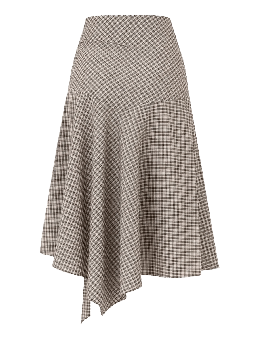 BYIC - SiriIC Midi Skirt - wrap skirts - dark brown checks - 2