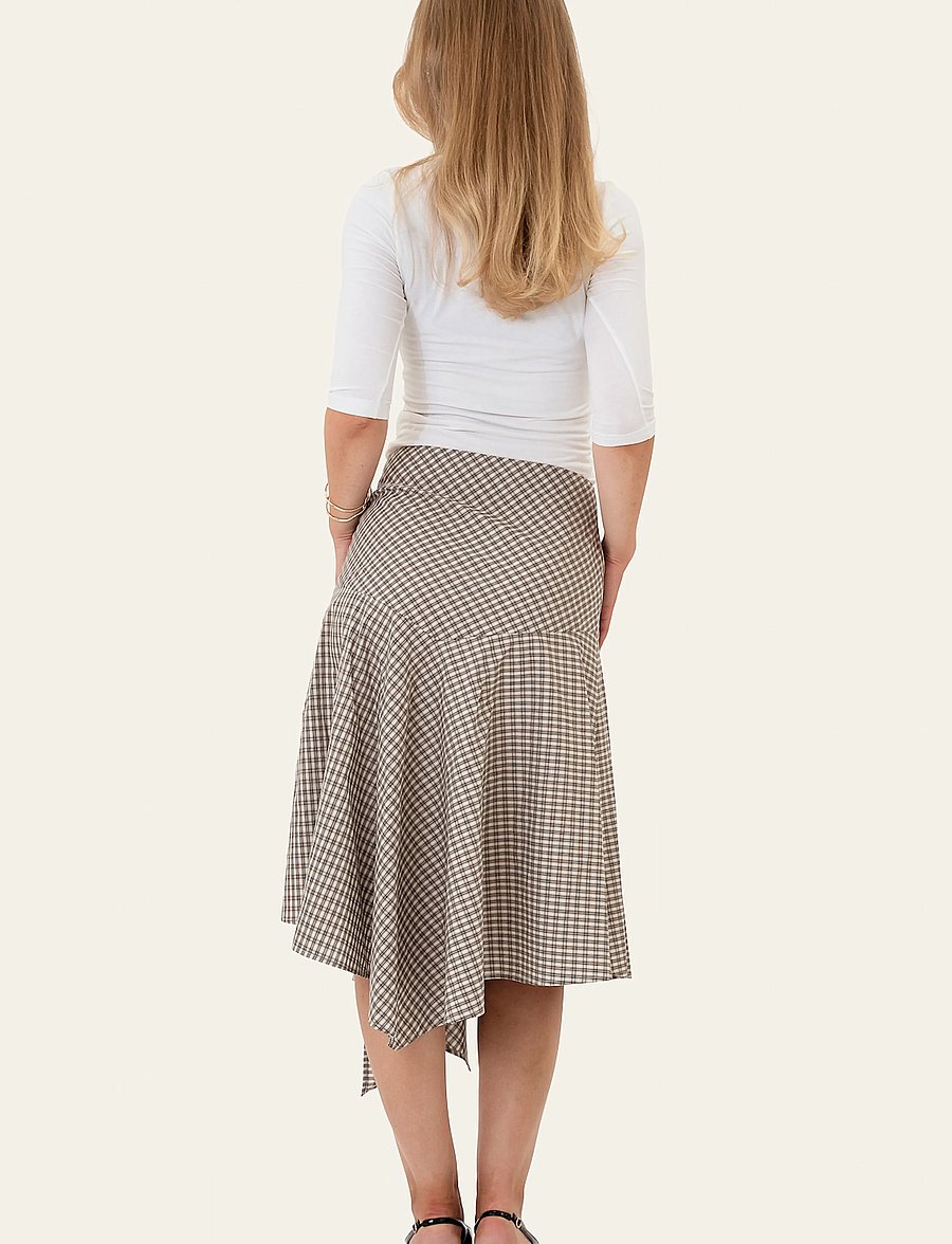 BYIC - SiriIC Midi Skirt - wrap skirts - dark brown checks - 3
