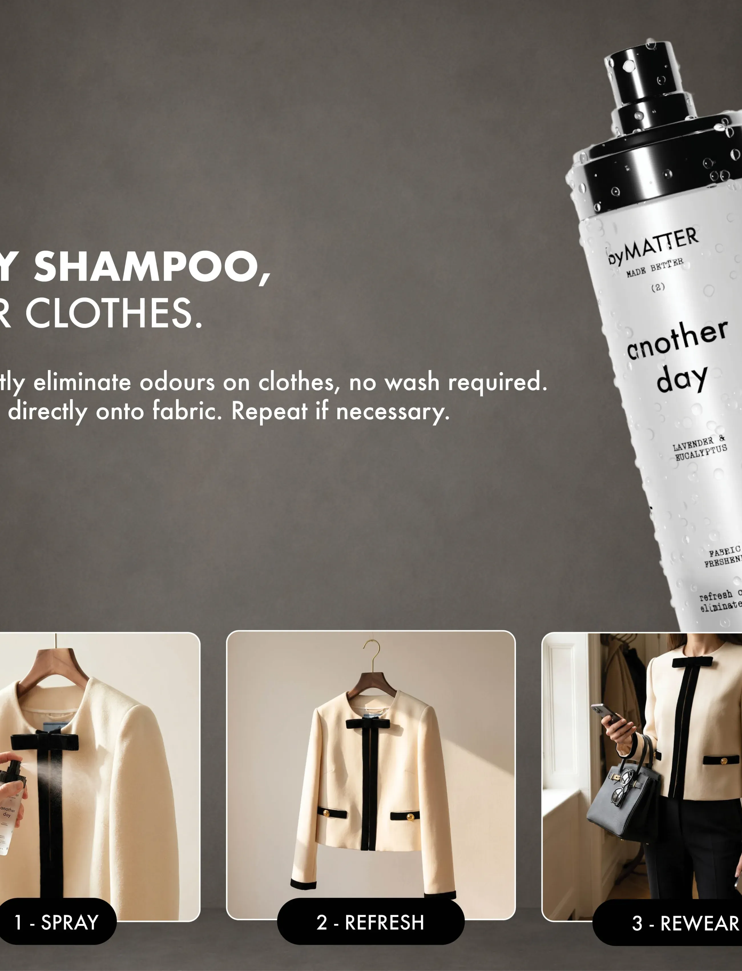 byMATTER - Another Day Fabric Freshener - produkter til tøjvask - transparent - 3