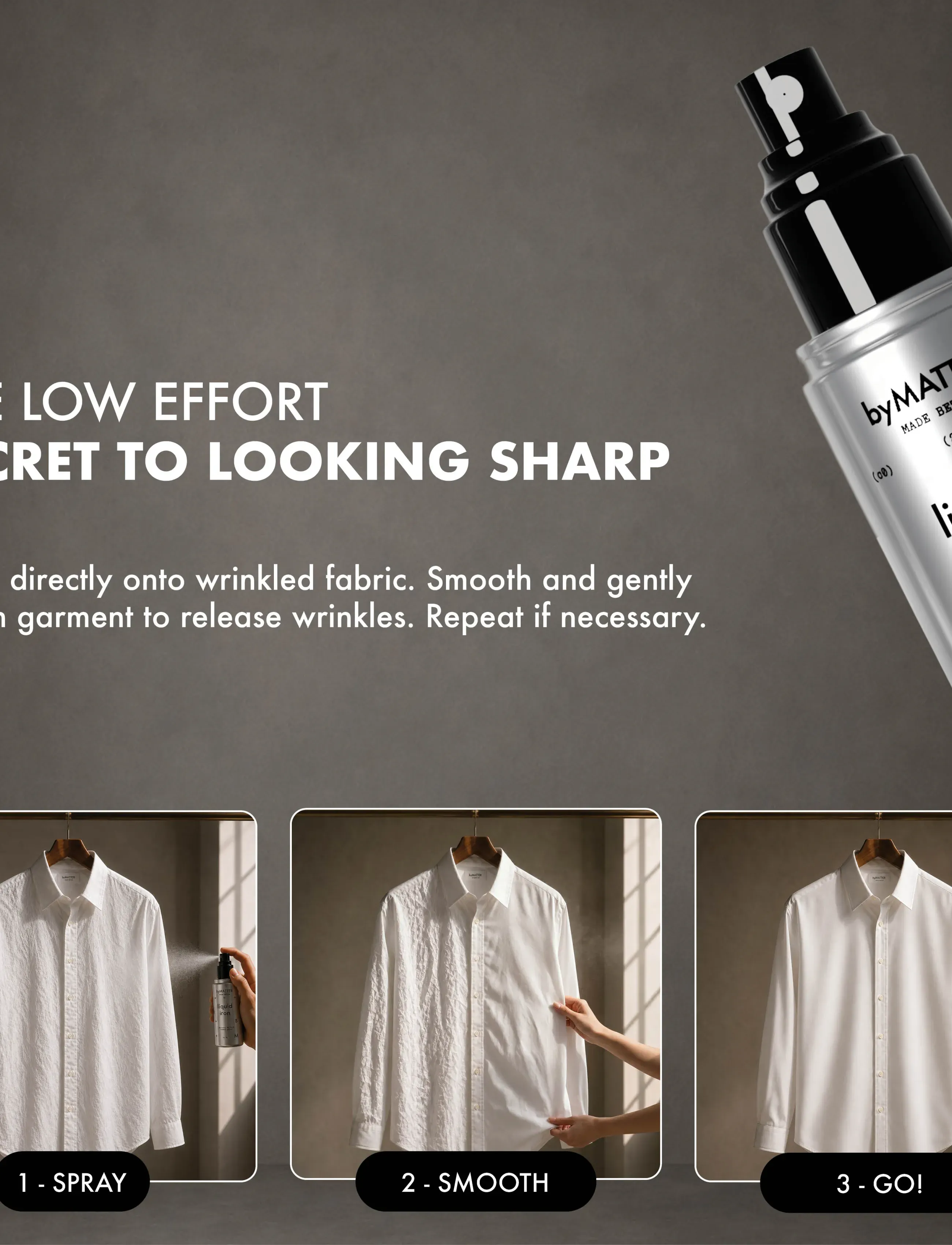 byMATTER - Liquid Iron Wrinkle Release Spray - wäsche - metallic - 0