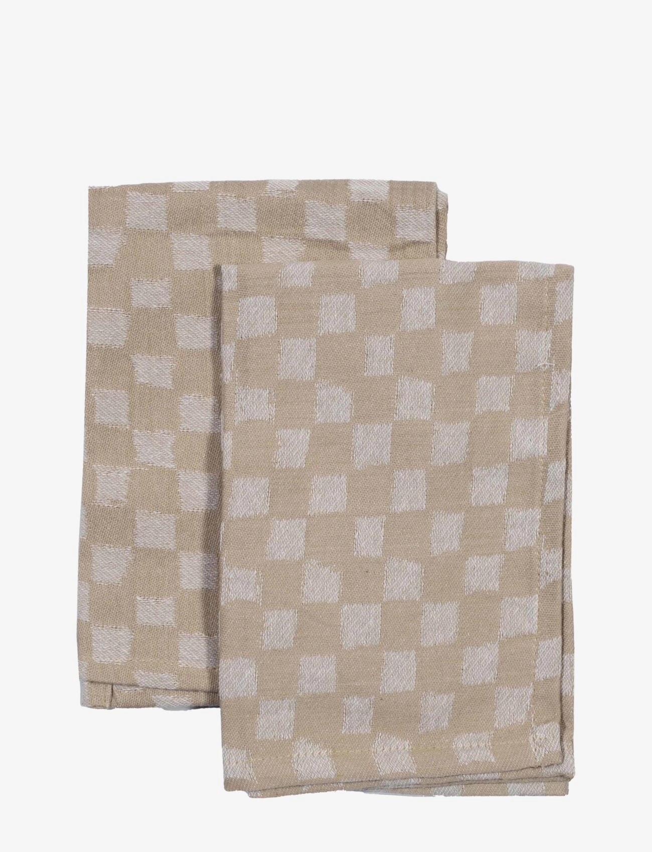 BYON Bomuldsserviet Checki Beige - One Size - Unisex