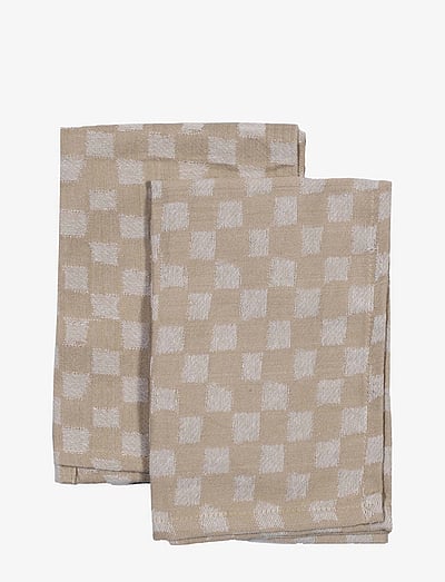 Byon Cotton napkin Checki - Astiat - BEIGE / beige