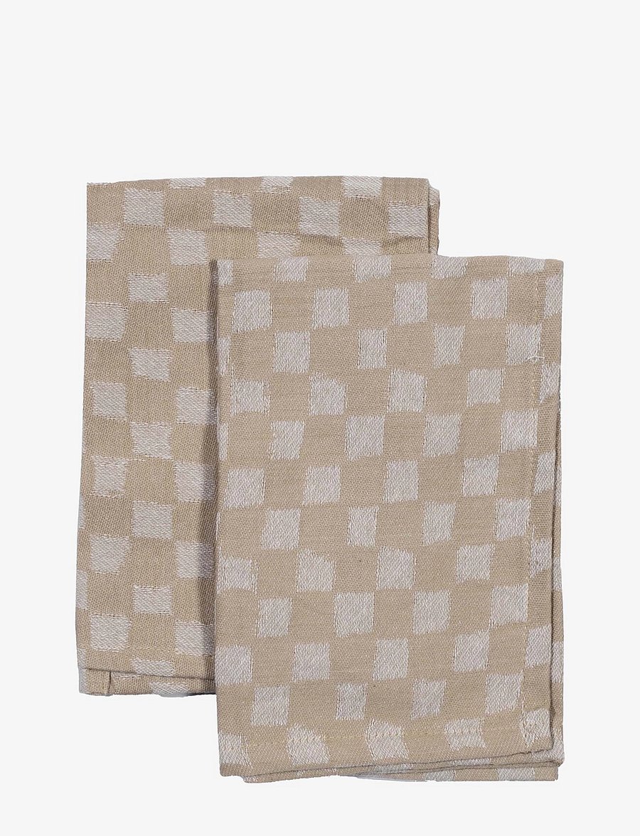 Byon - Cotton napkin Checki - stoffservietten - beige - 1