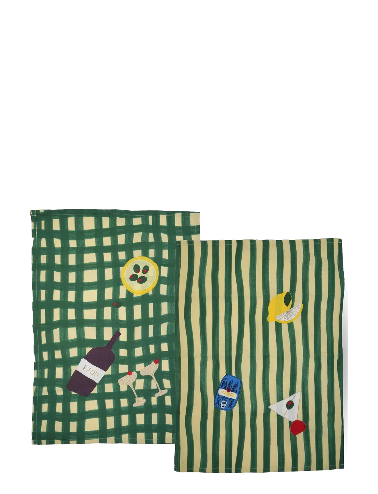 Byon Kitchen towel Sera 2pcs/set - Textilien - GREEN / green