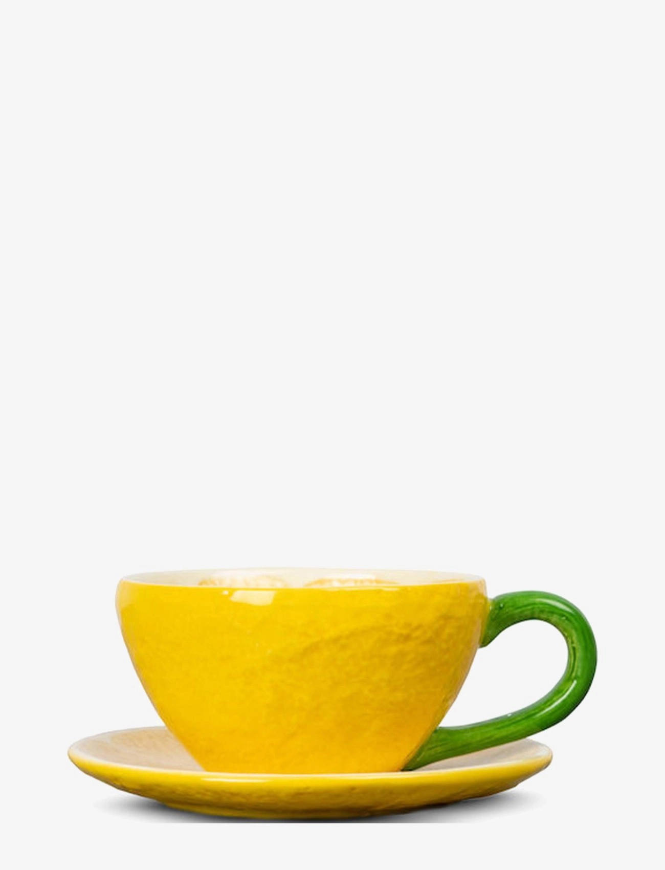 Byon Cup And Plate Lemon, Coffee Kop, Gul, Str: 13.5X10X6CM