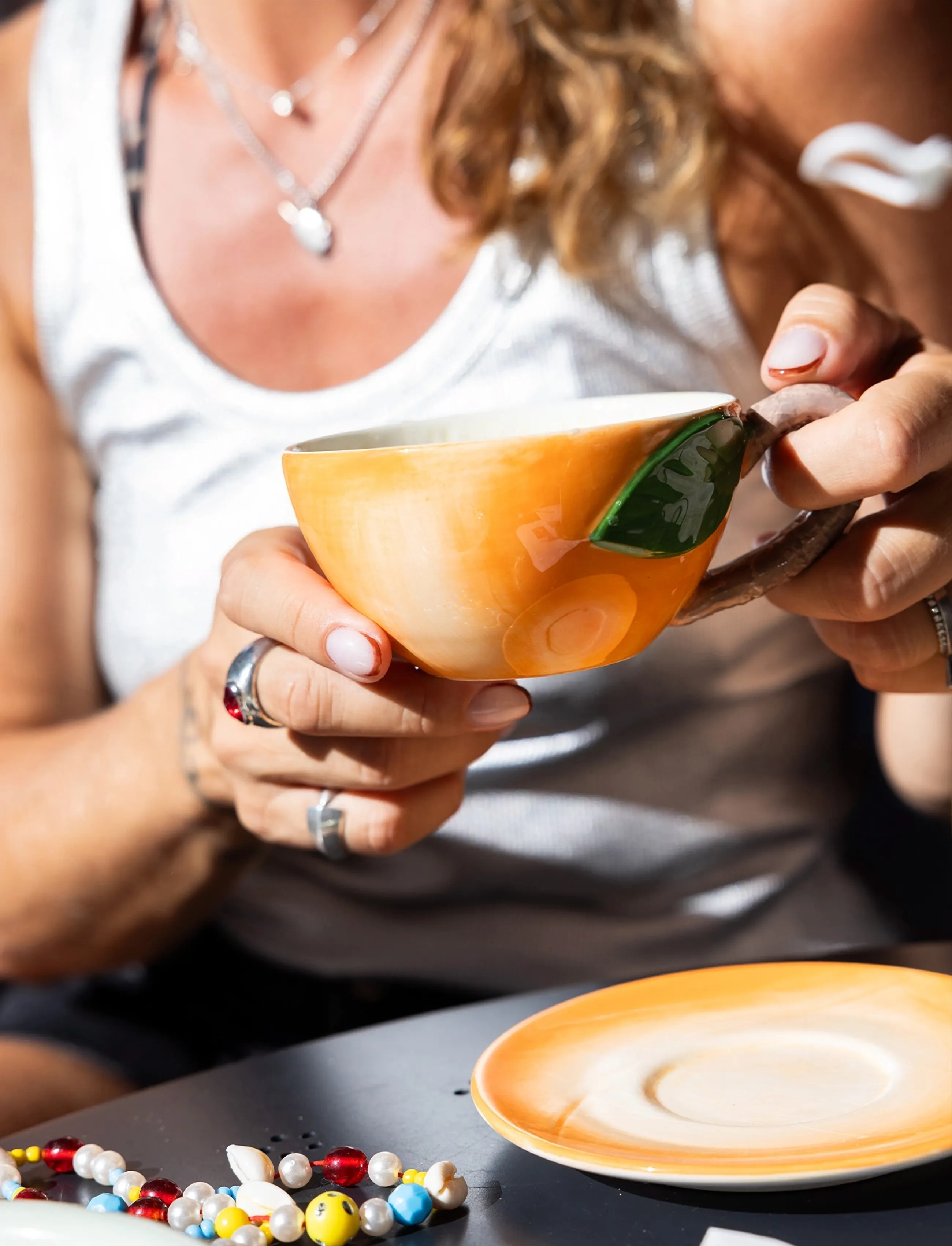 Byon Kop Med Underkop, Peach, 30 CL, Cups & Mugs, Orange - Coffee Cups, Homeware